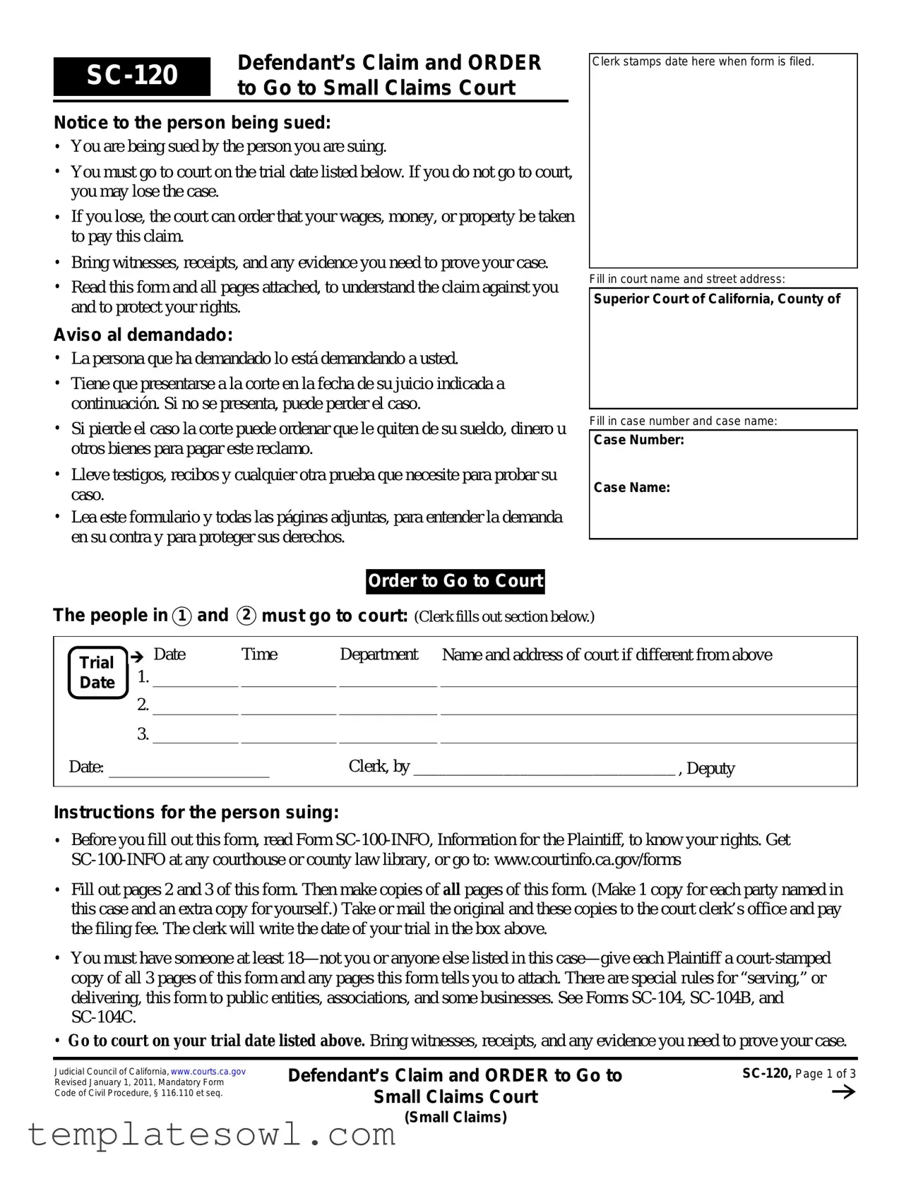 Fill Out Your Sc 120 Form