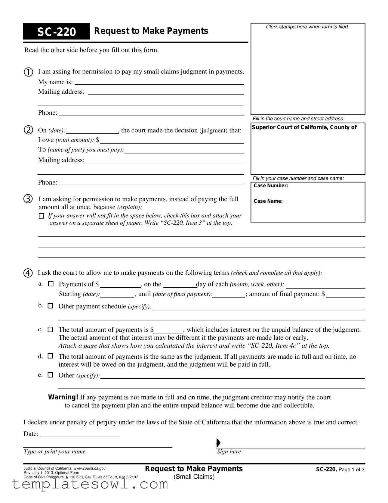 Fill Out Your Sc 220 Form