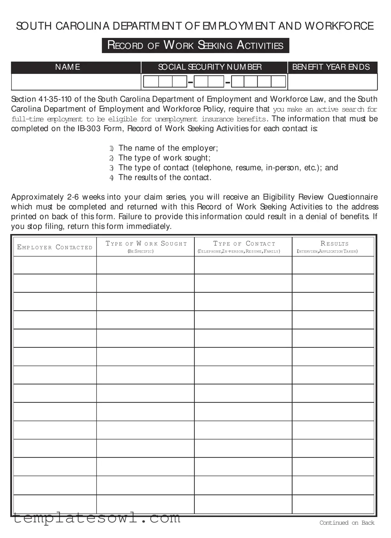 Fill Out Your Sc Unemployment Form