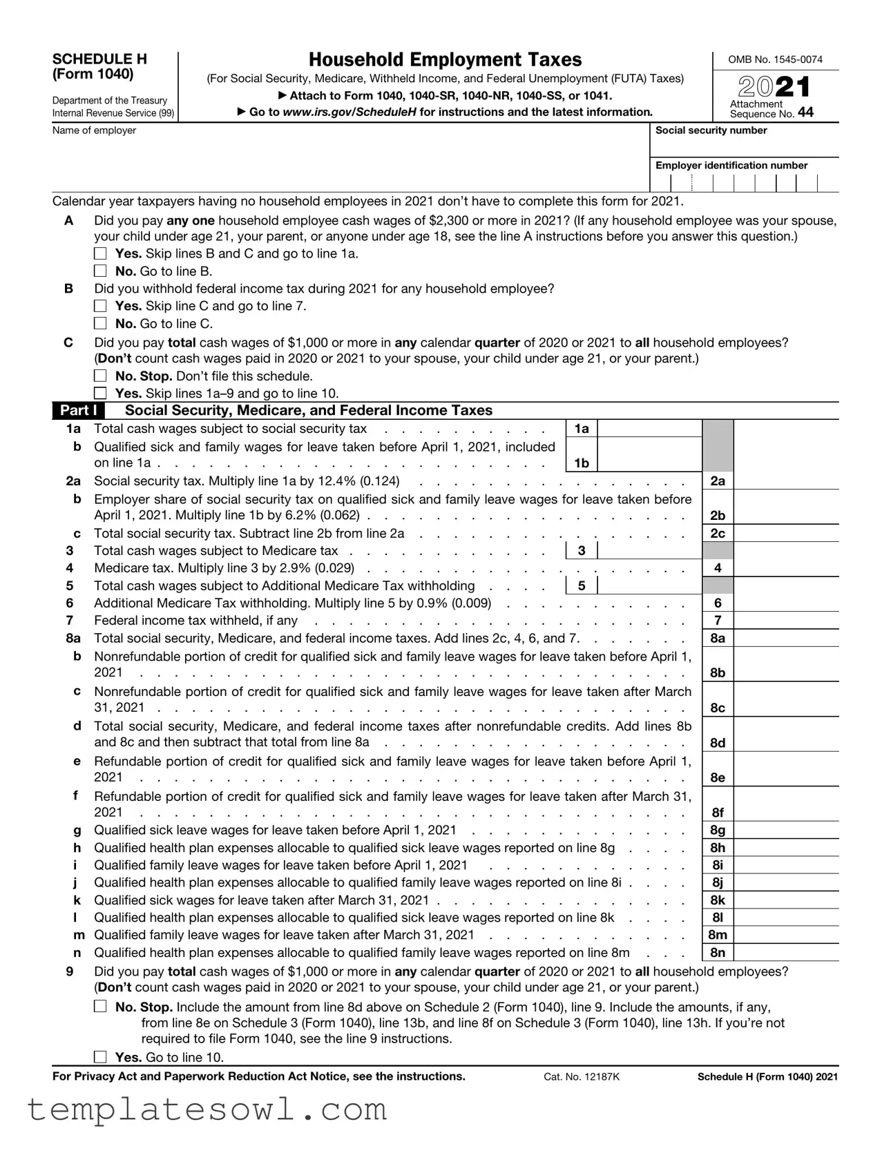 Fill Out Your Schedule H Form