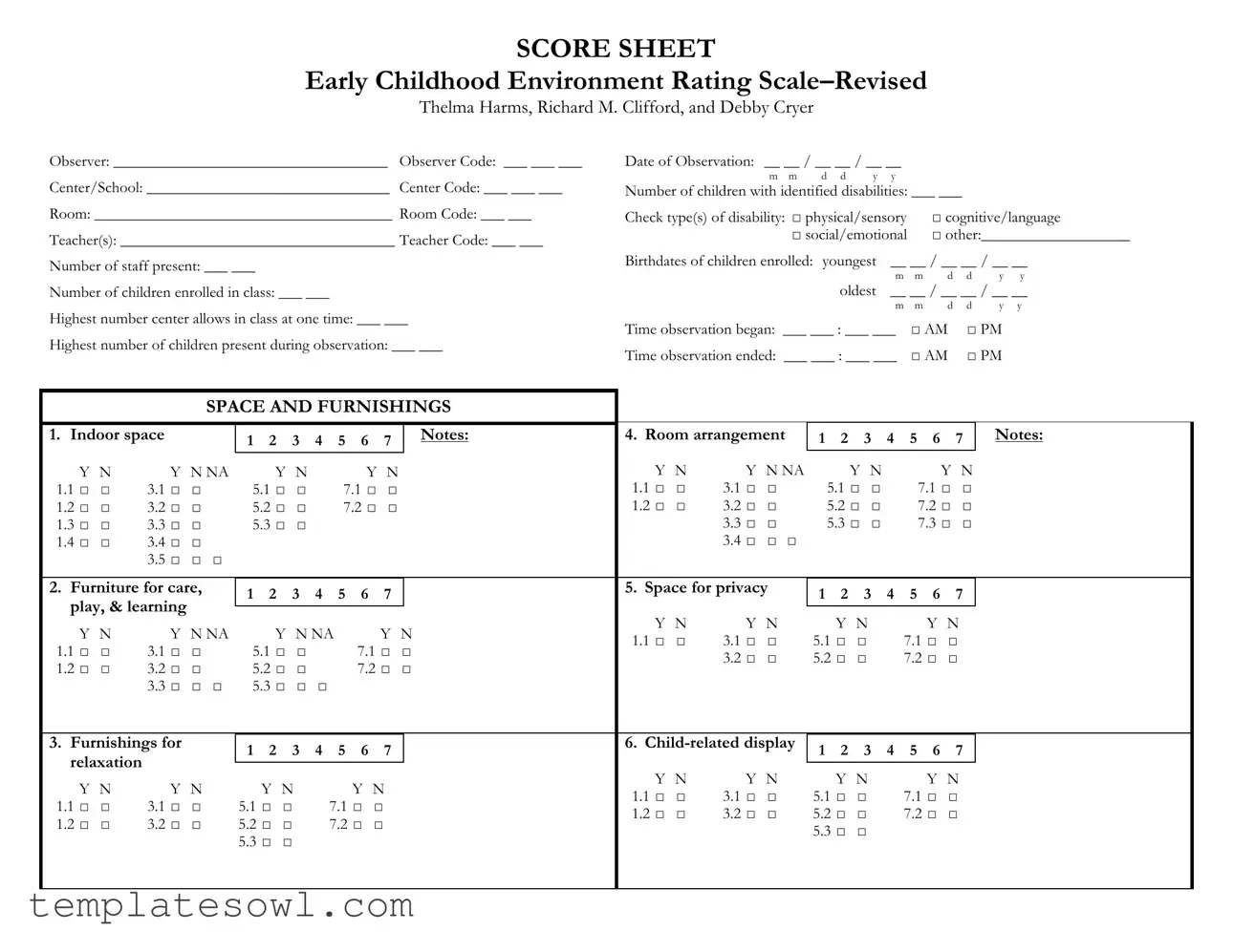 Fill Out Your Score Sheet Scale Form