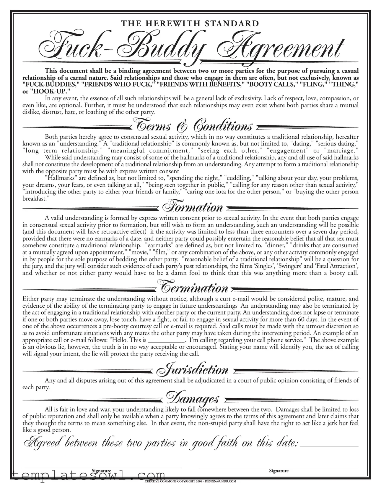 Fill Out Your Sex Buddy Contract Form
