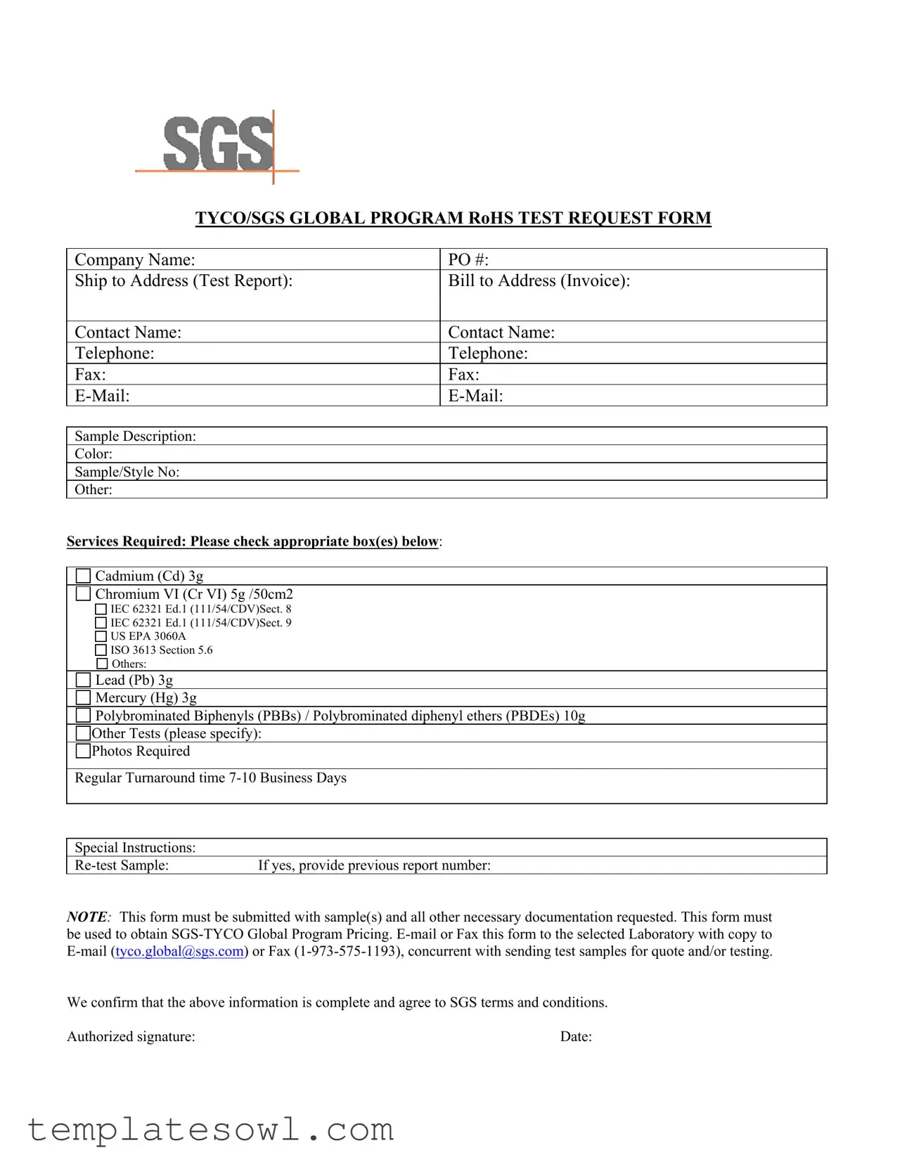 Fill Out Your Sgs Form