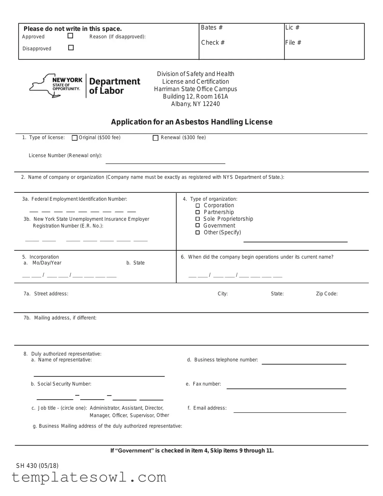 Fill Out Your Sh 430 Form