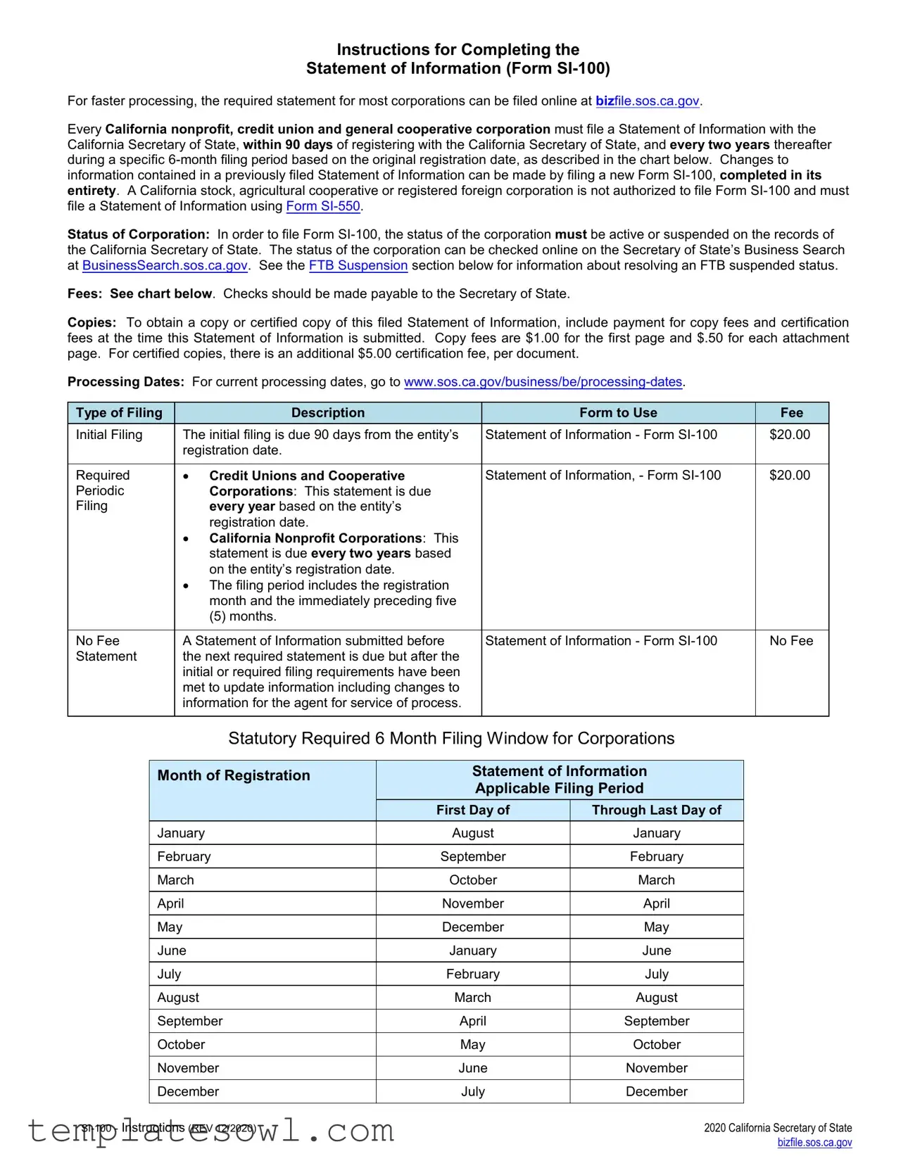 Fill Out Your Si 100 Form