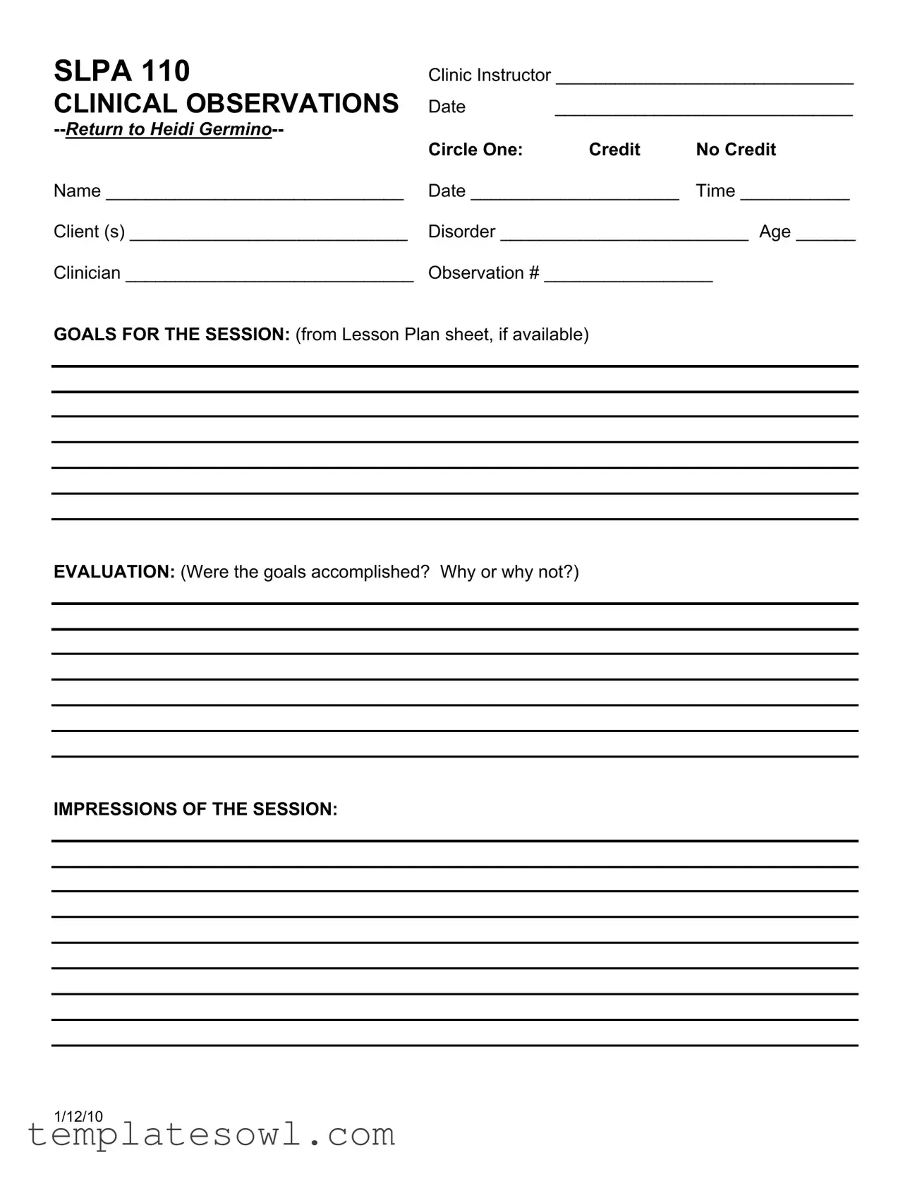 Fill Out Your Slpa 110 Form