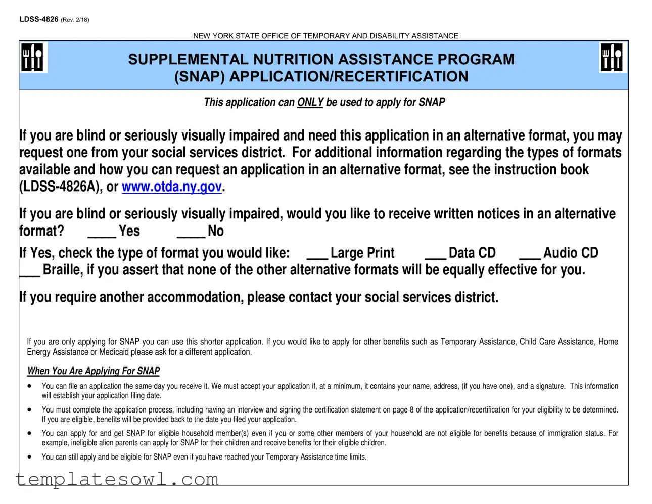 Fill Out Your Snap Application Form