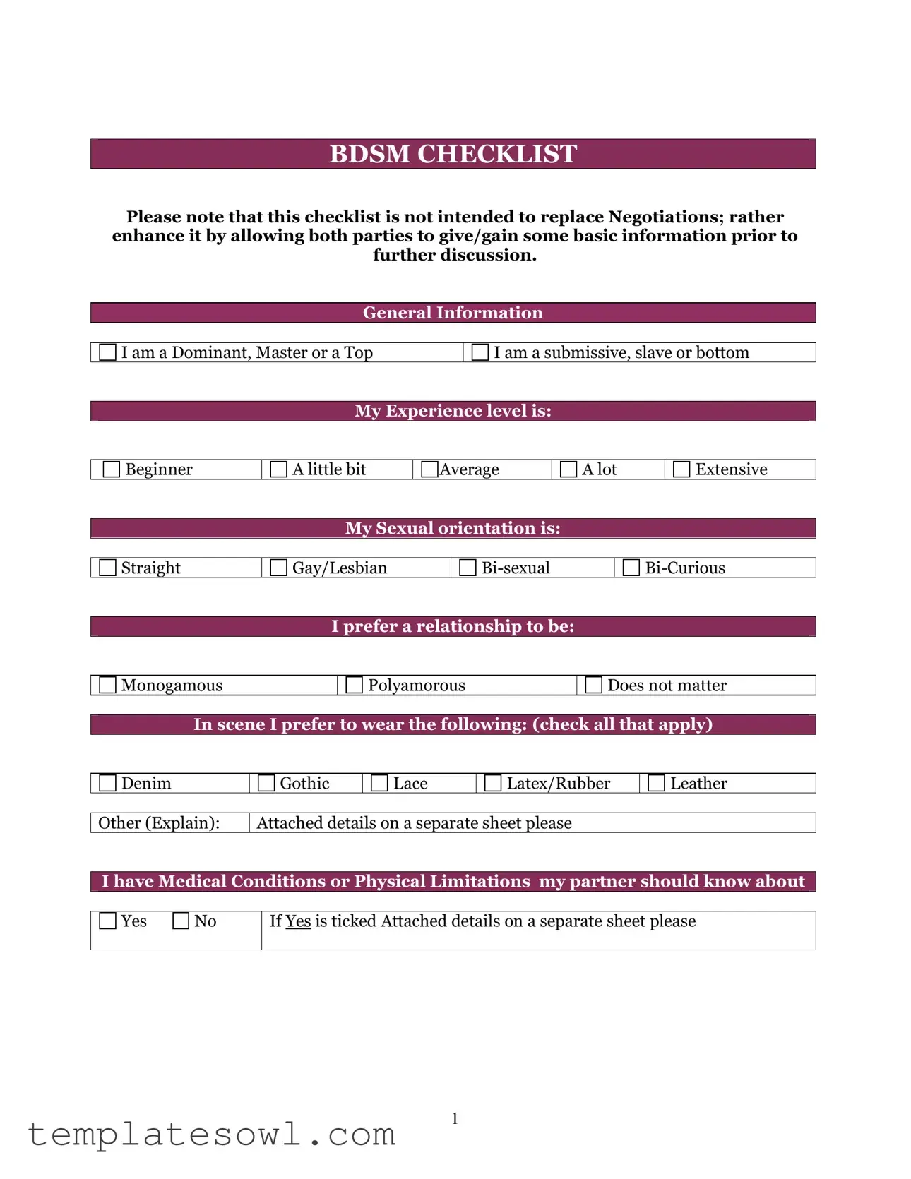 Fill Out Your Soft Bdsm Form