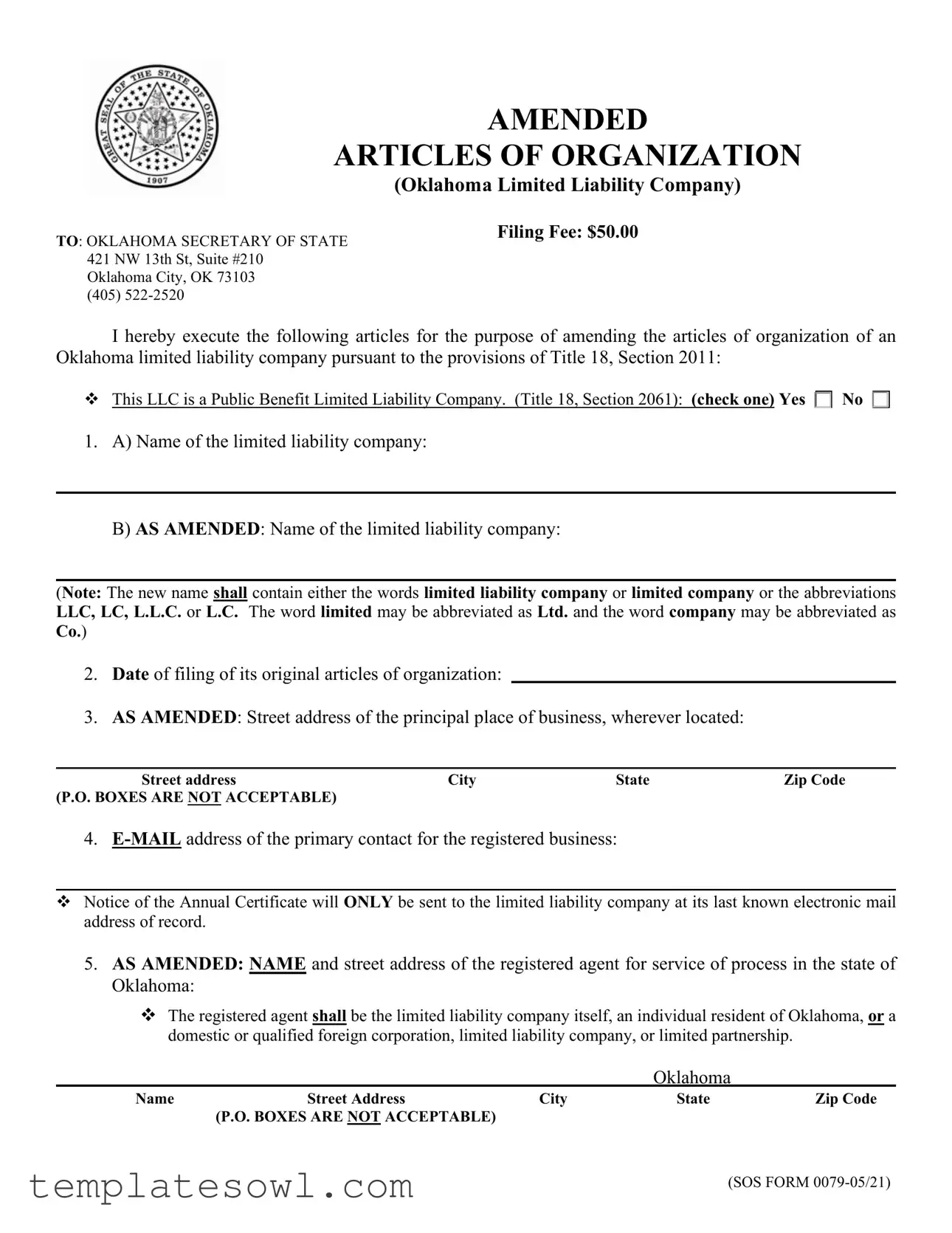 Fill Out Your Sos 0079 Form