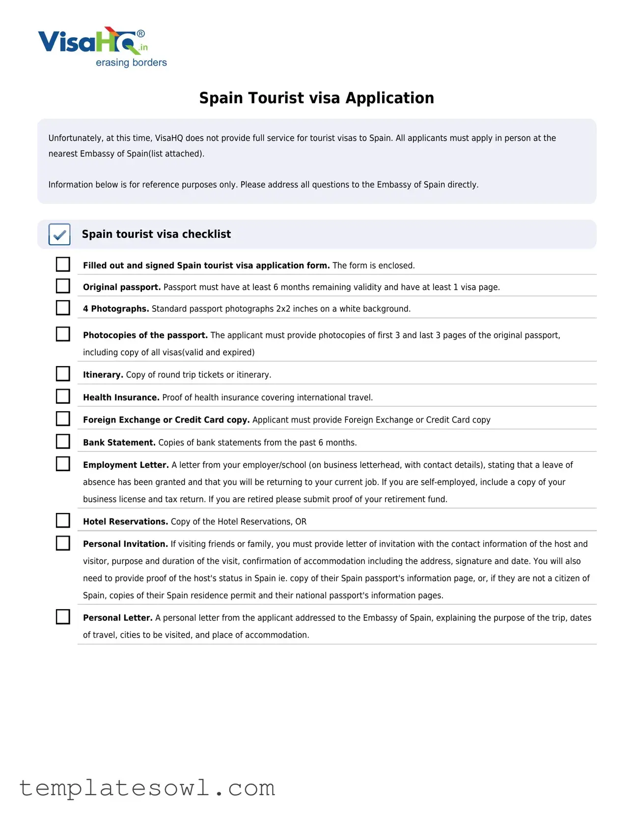Fill Out Your Spain Visa Application Form