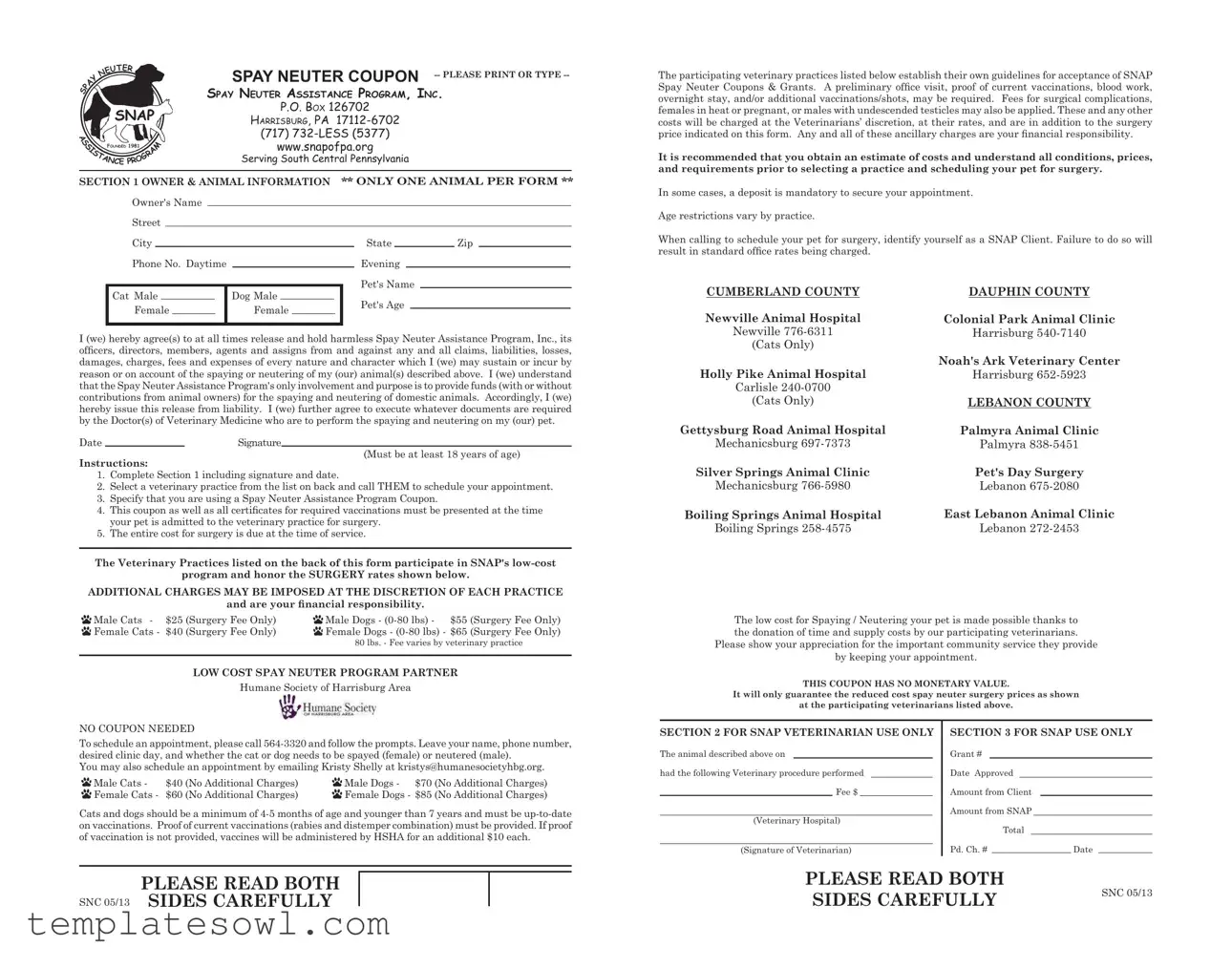 Fill Out Your Spay Neuter Coupon Form
