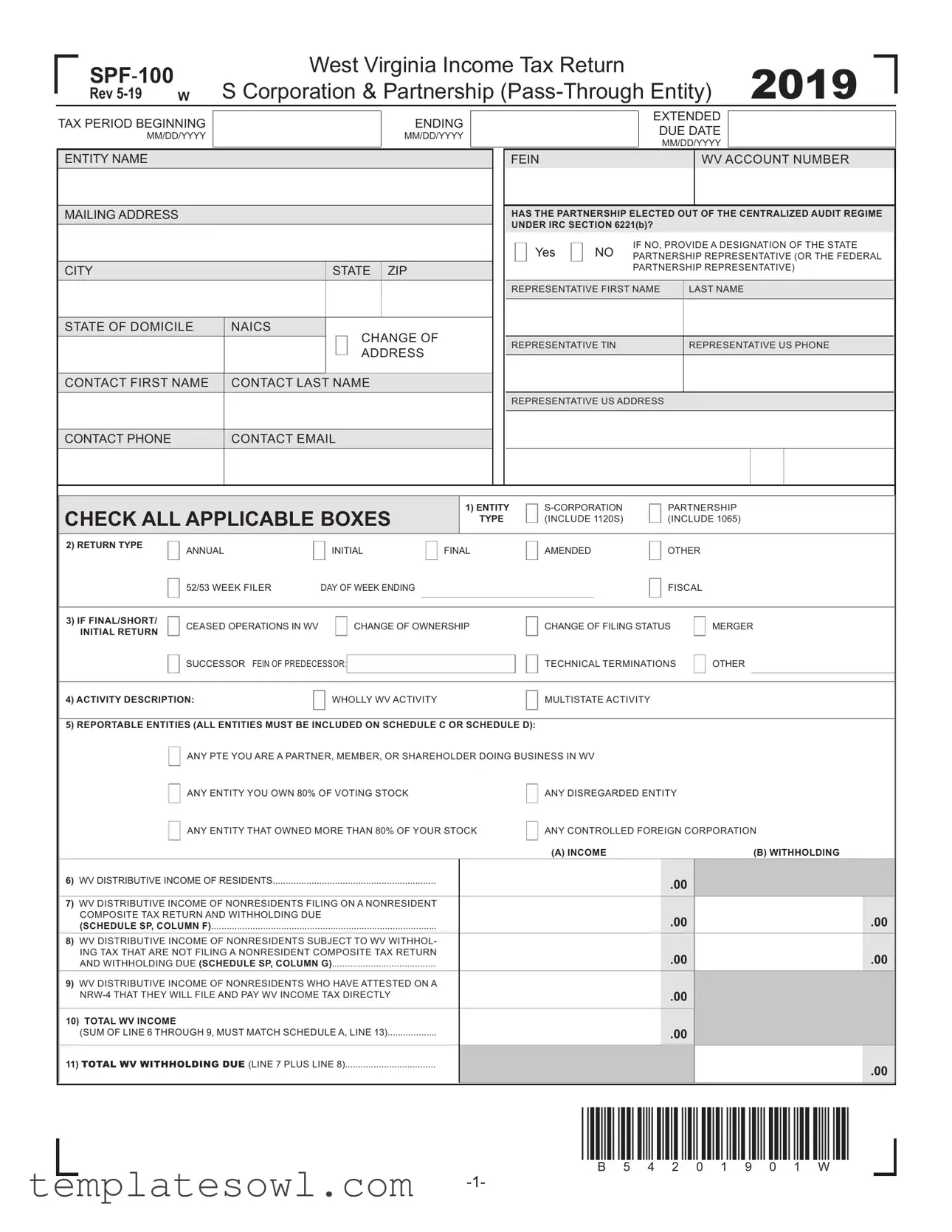 Fill Out Your Spf 100 Form