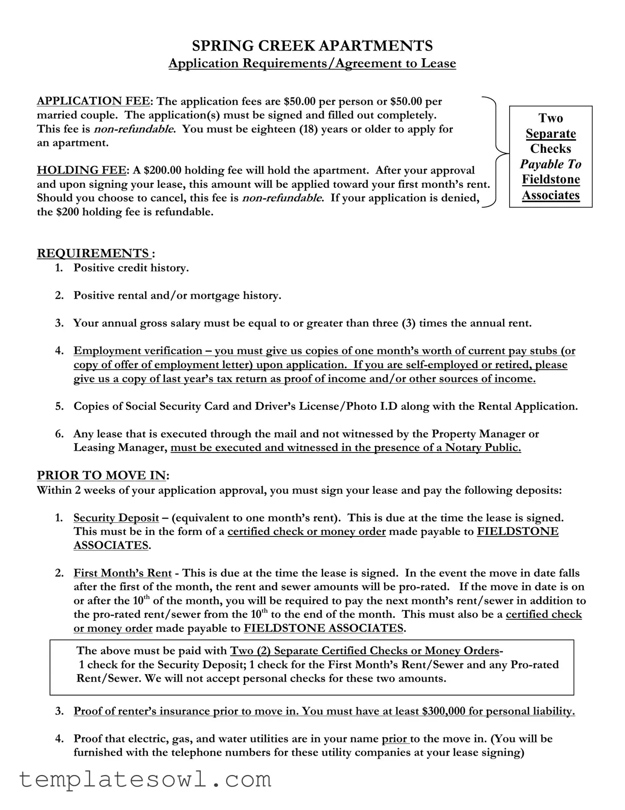 Fill Out Your Spring Creekr Apartment Application Form