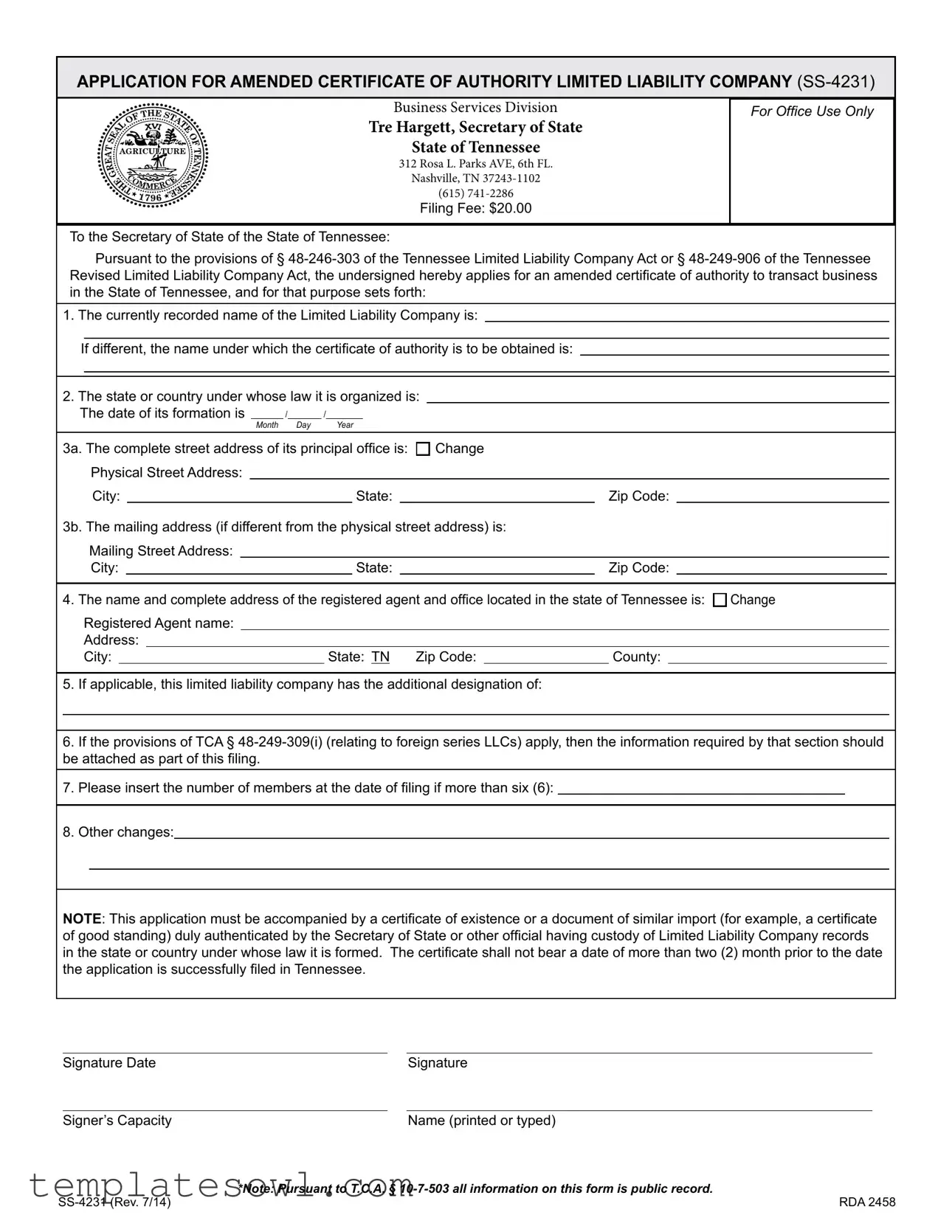 Fill Out Your Ss 4231 Form