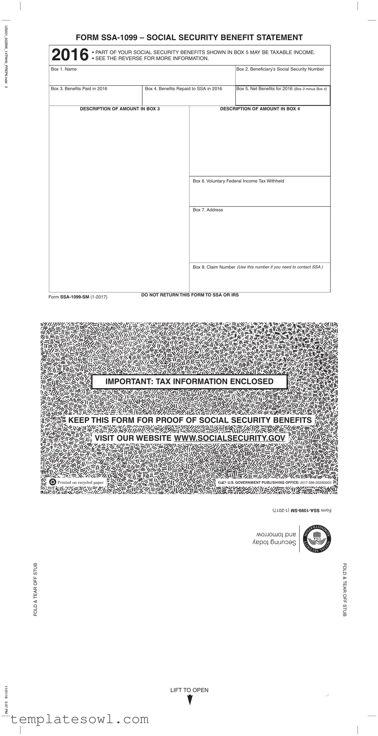 Fill Out Your Ssa 1099 Form