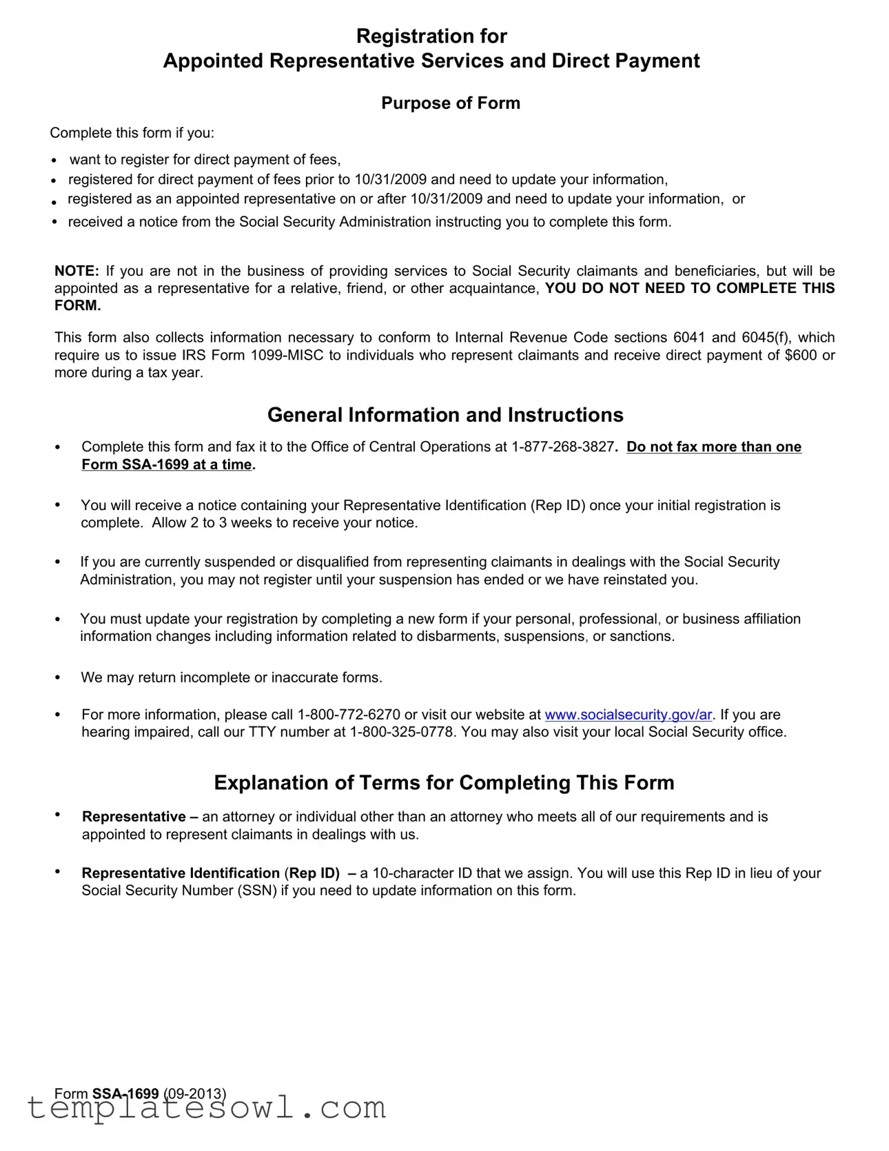 Fill Out Your Ssa 1699 Form