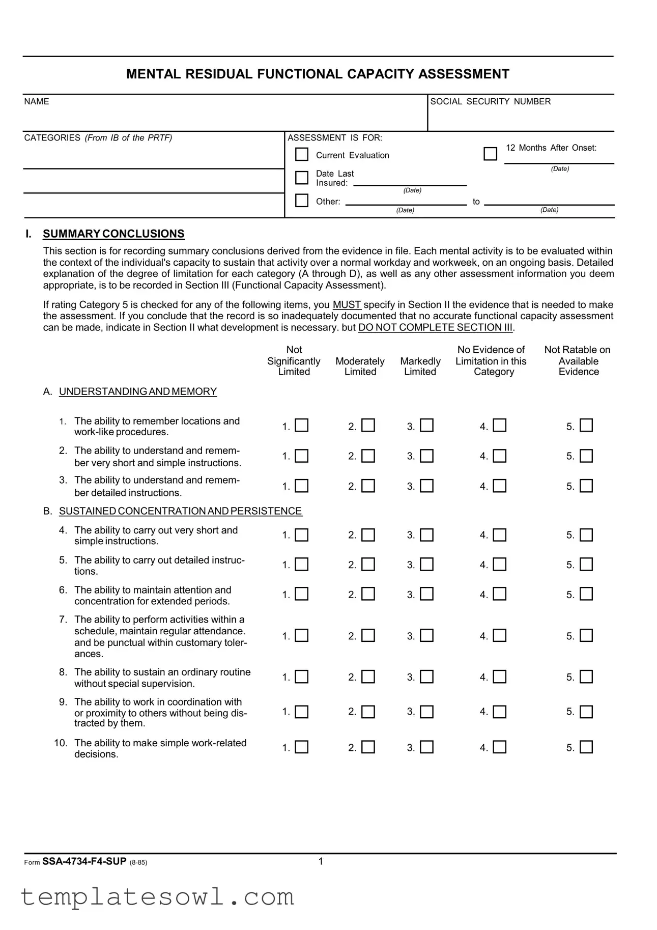 Fill Out Your Ssa 4734 F4 Sup Form