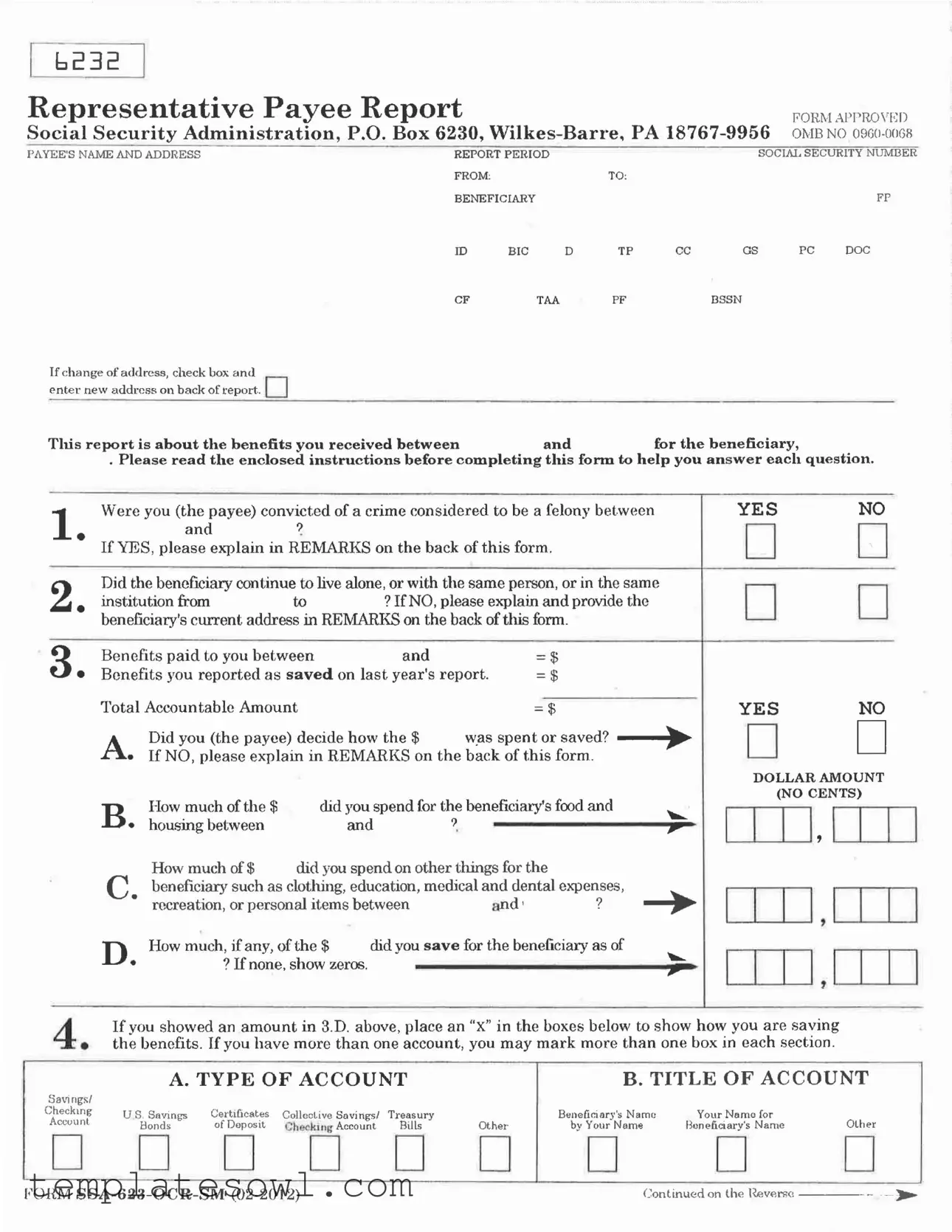 Fill Out Your Ssa 6232 Form