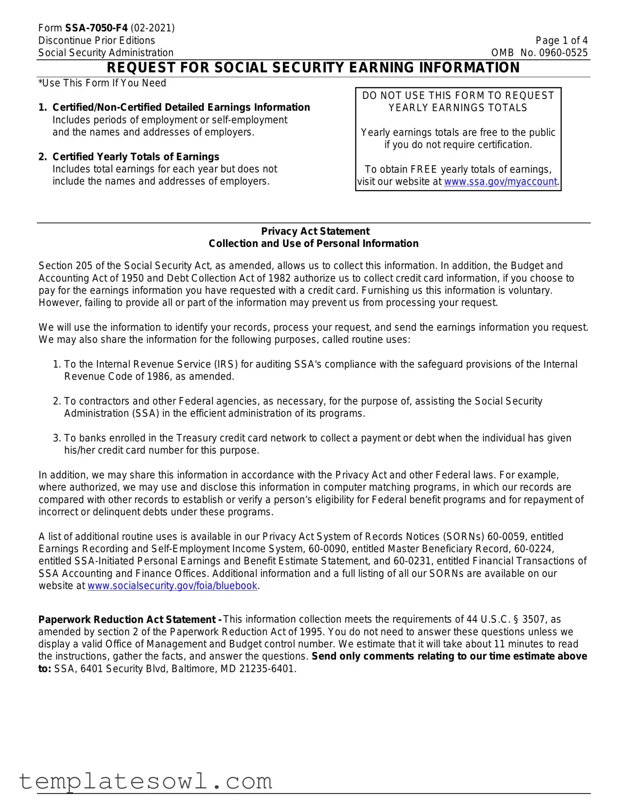 Fill Out Your Ssa 7050 F4 Form