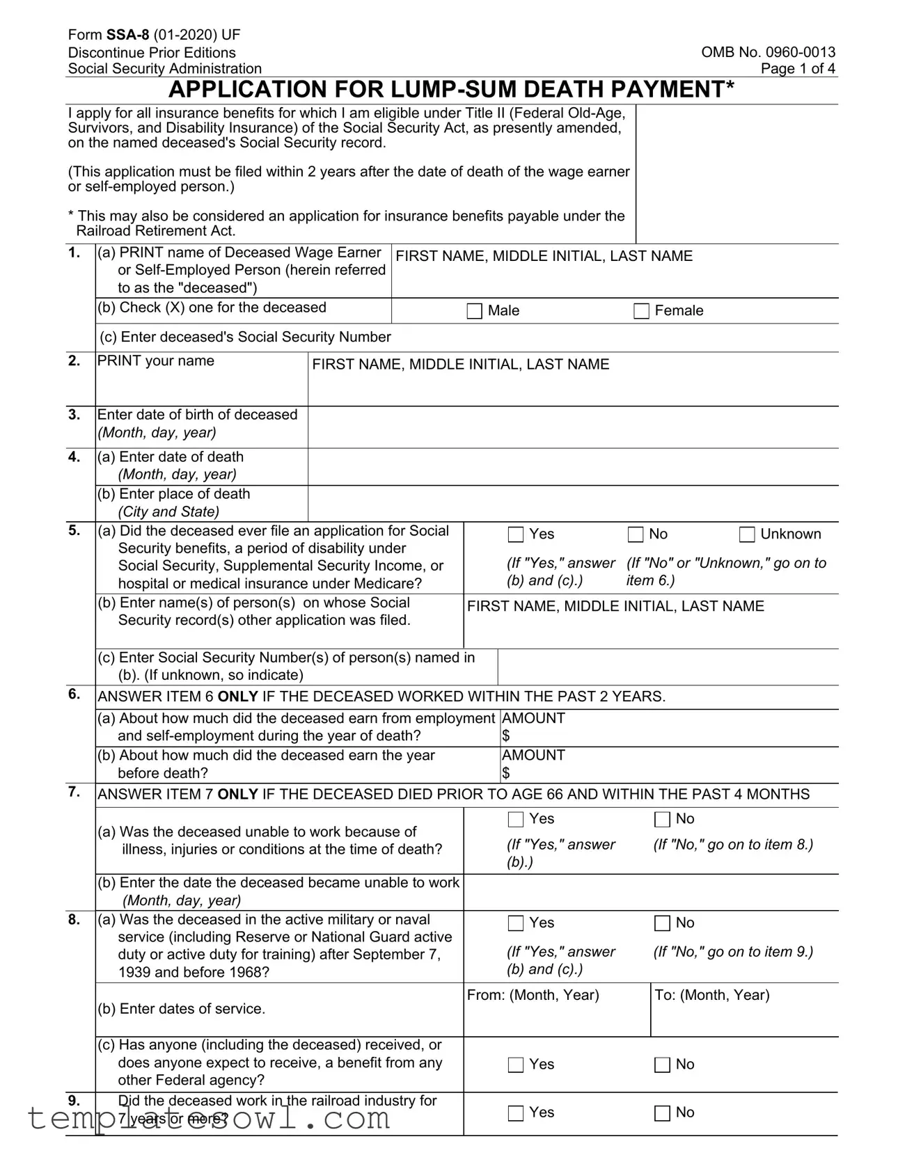 Fill Out Your Ssa 8 Form