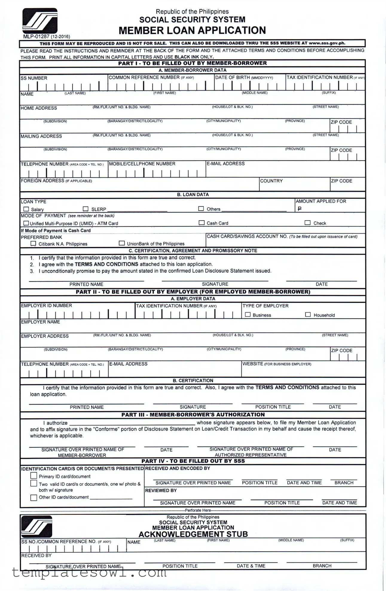 Fill Out Your Sss Loan Application Form