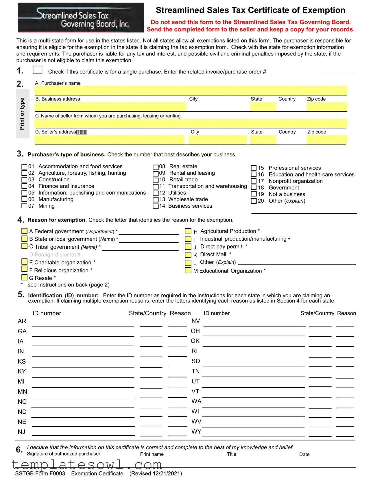 Fill Out Your Sstgb F0003 Form