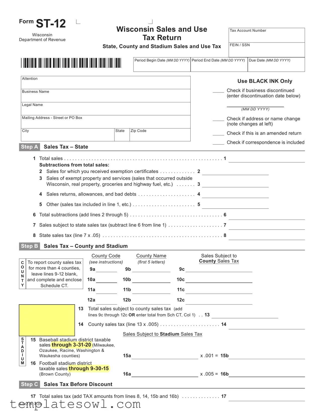 Fill Out Your St 12 Form