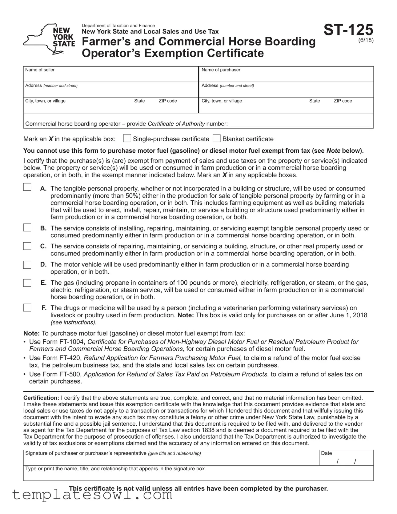 Fill Out Your St 125 Form
