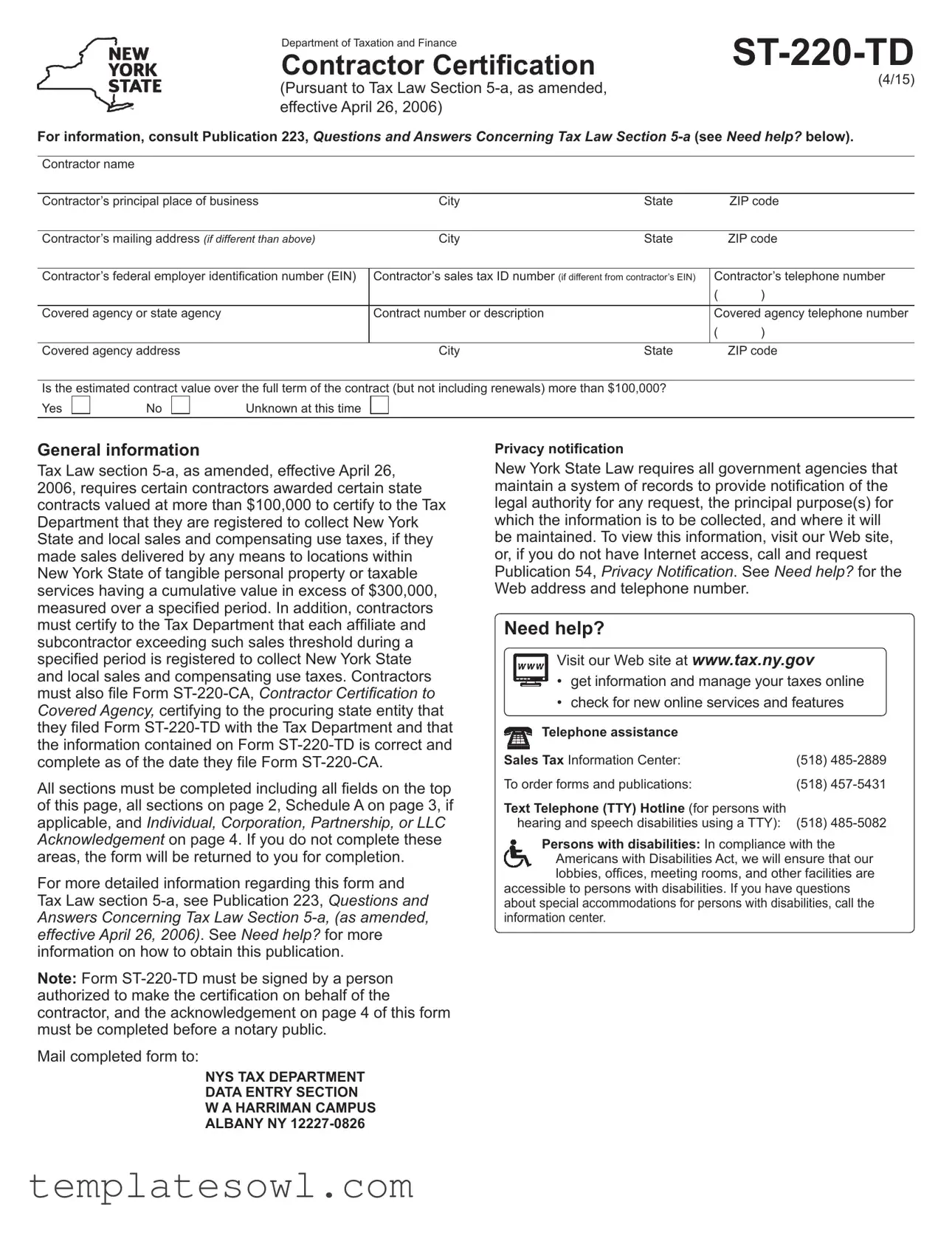 Fill Out Your St 220 Td Form