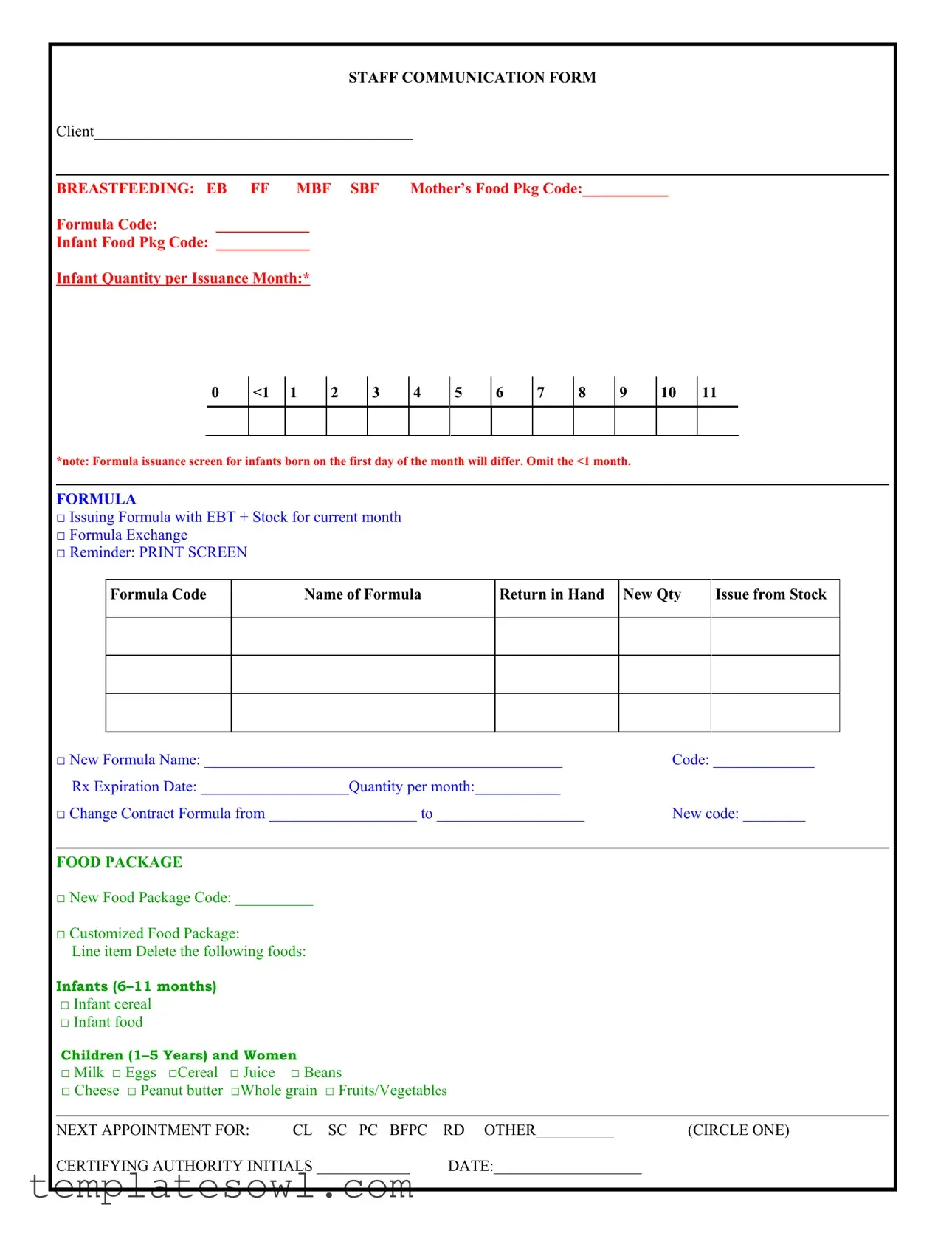 Fill Out Your Staff Communication Form