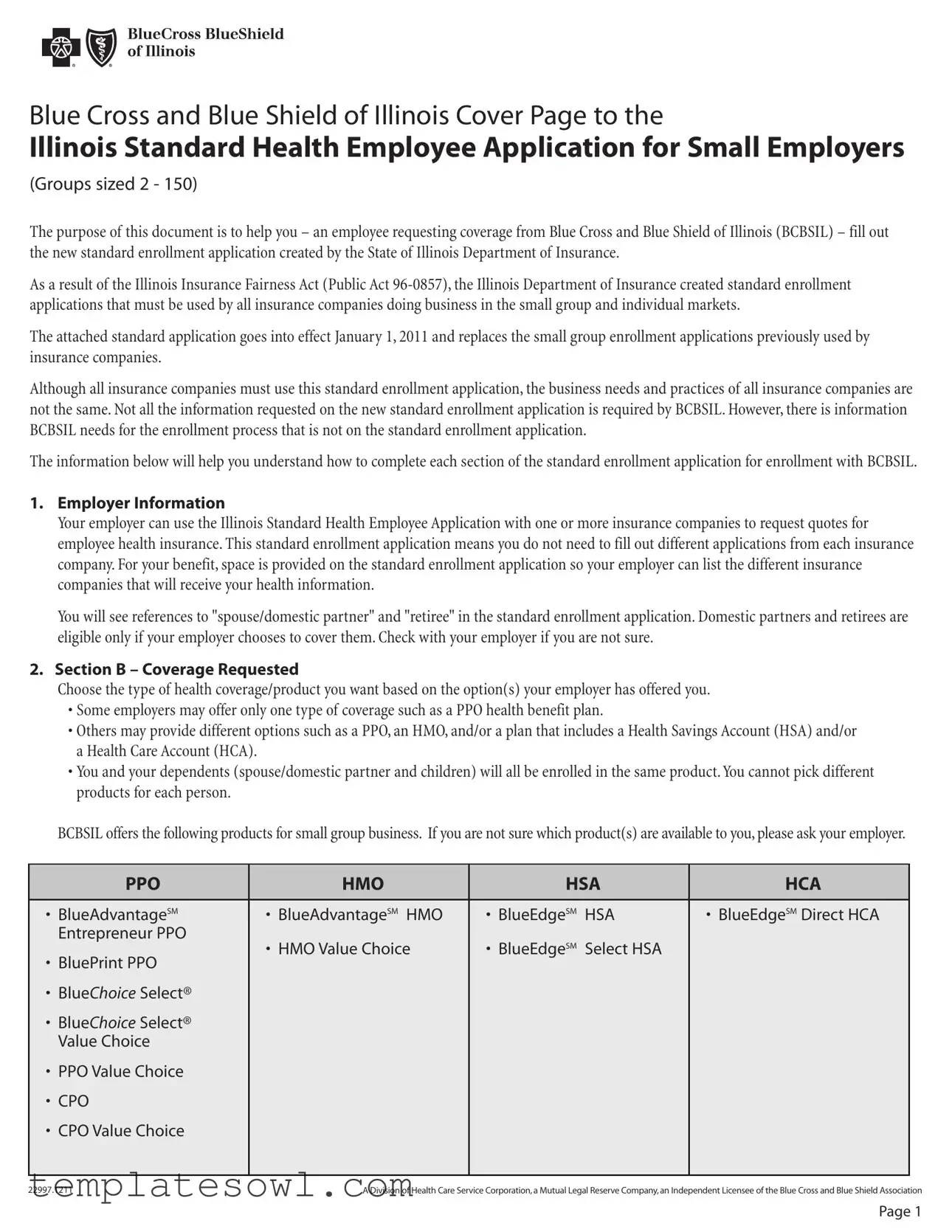 Fill Out Your Standard Health Application Form