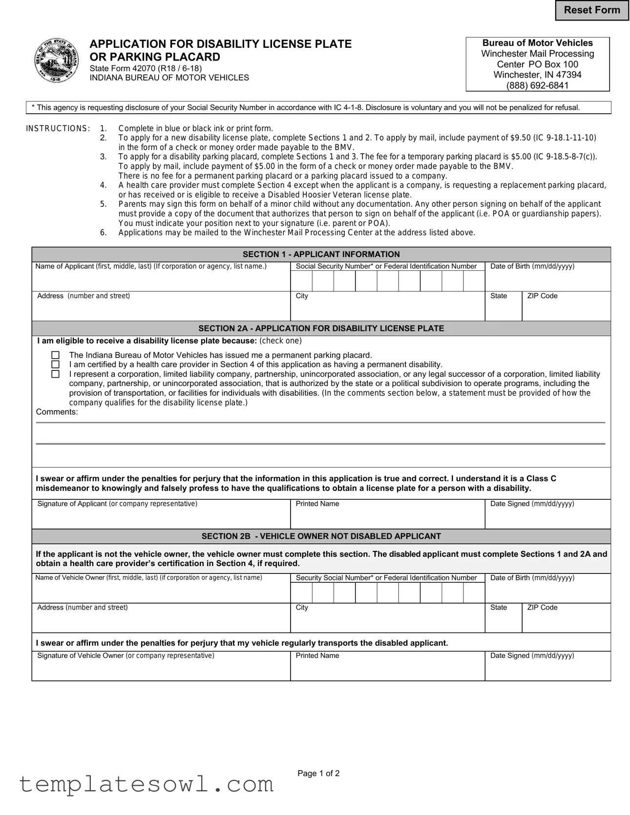 Fill Out Your State 42070 Form