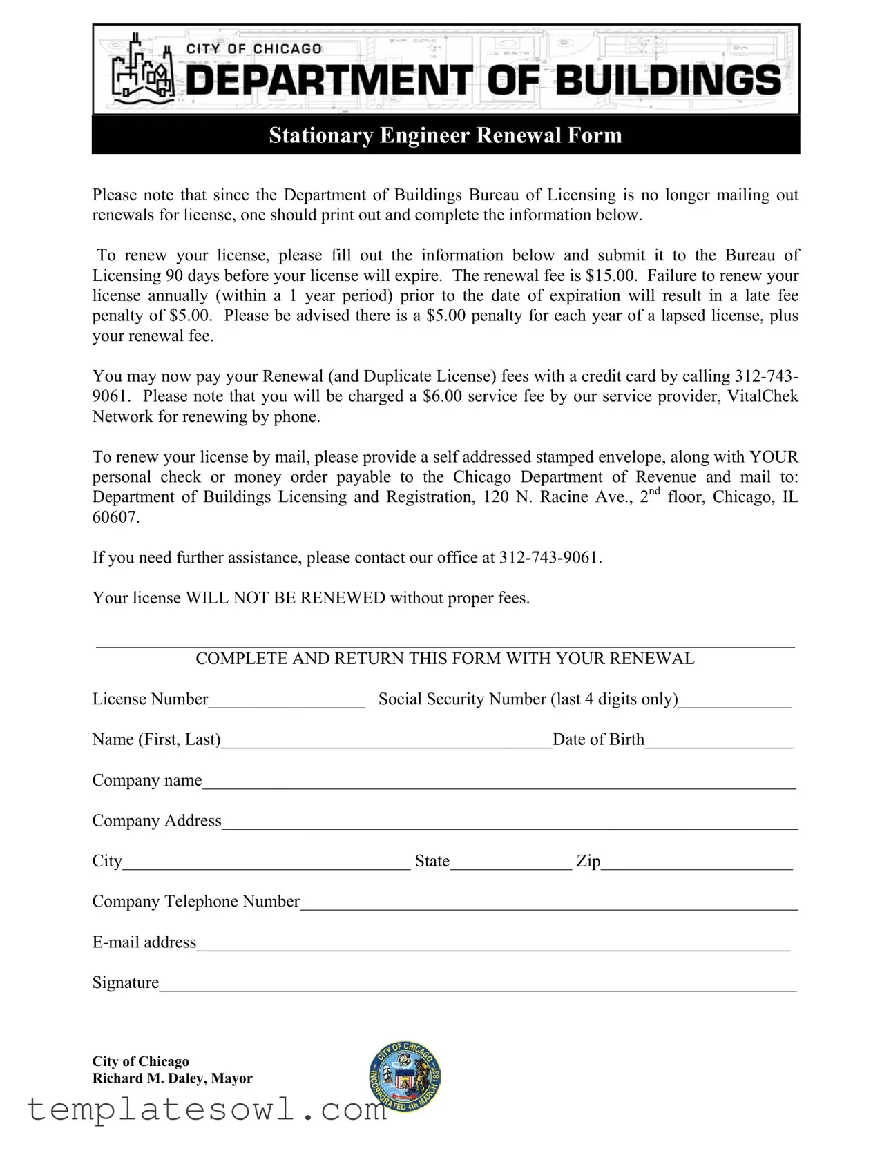 Fill Out Your Stationary License Form