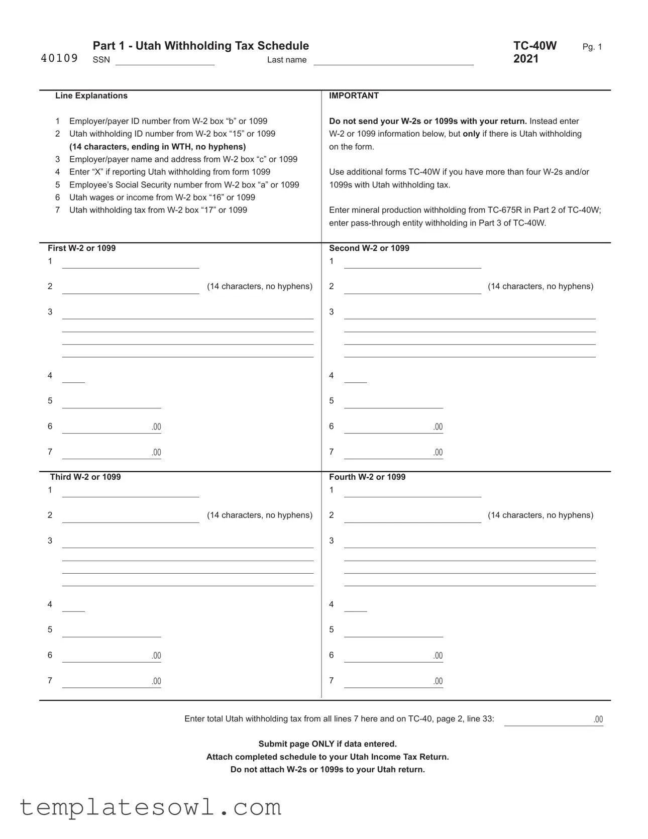 Fill Out Your Tc 40W Form