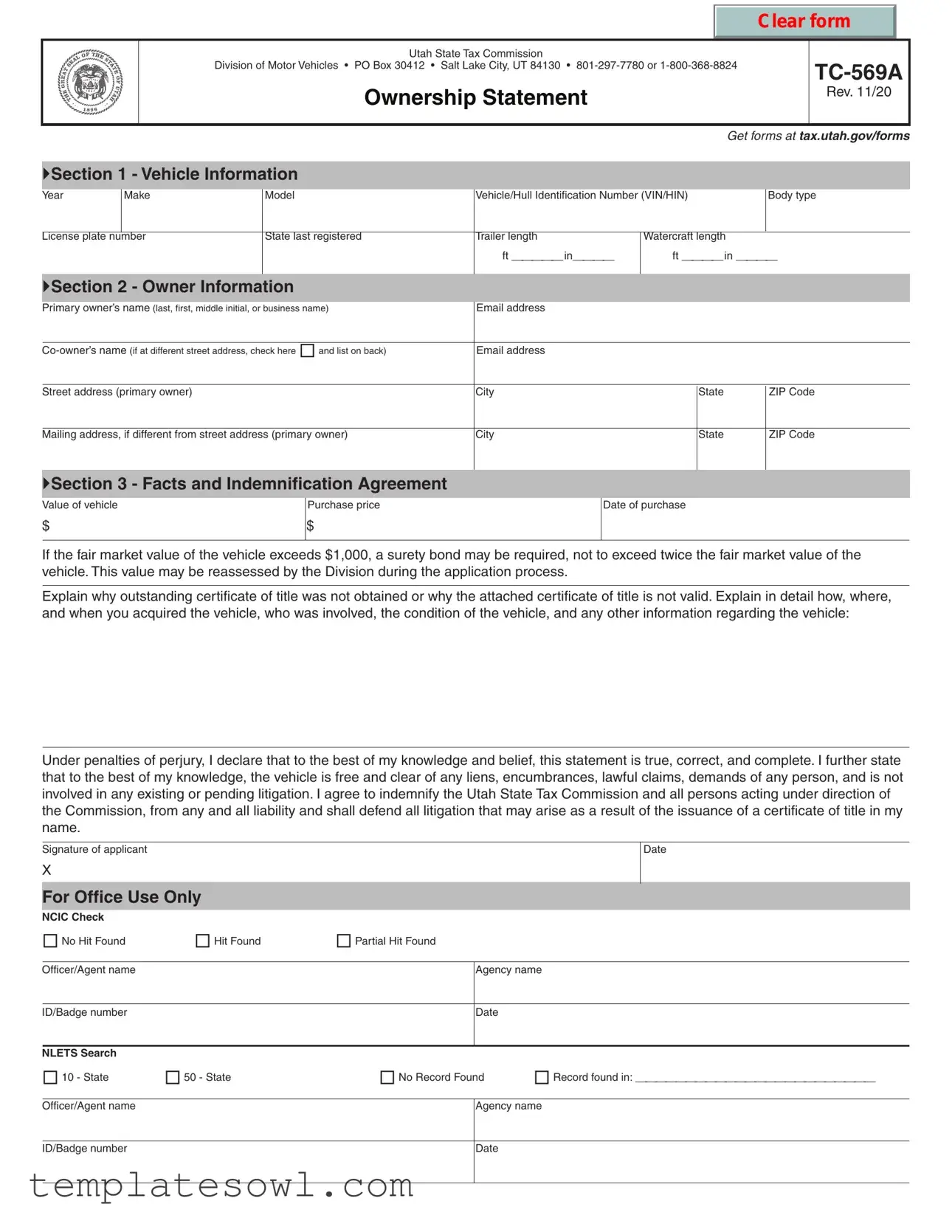 Fill Out Your Tc 569A Form