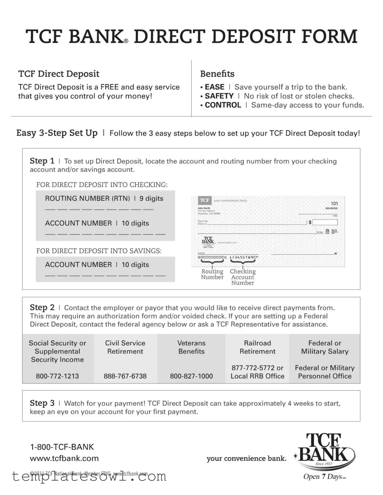 Fill Out Your Tcf Bank Direct Deposit Form