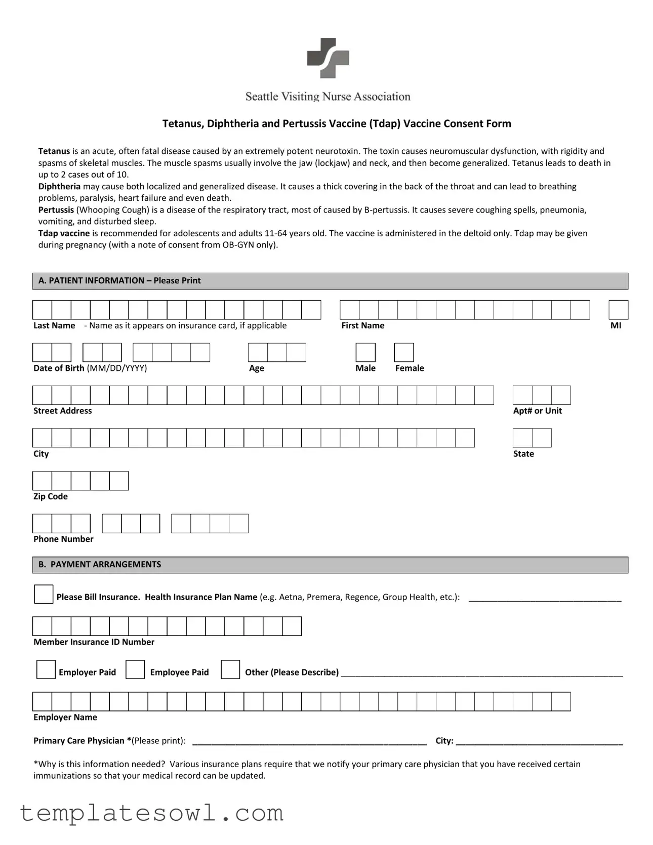Fill Out Your Tdap Consent Form