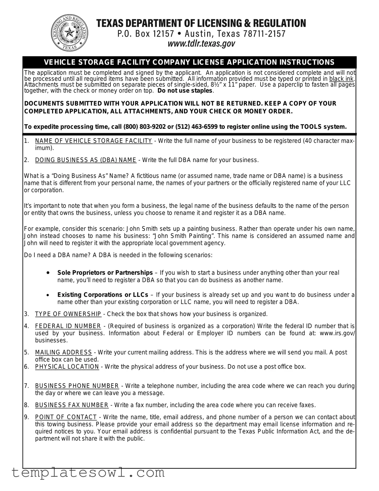 Fill Out Your Tdlr Vsf001 Form