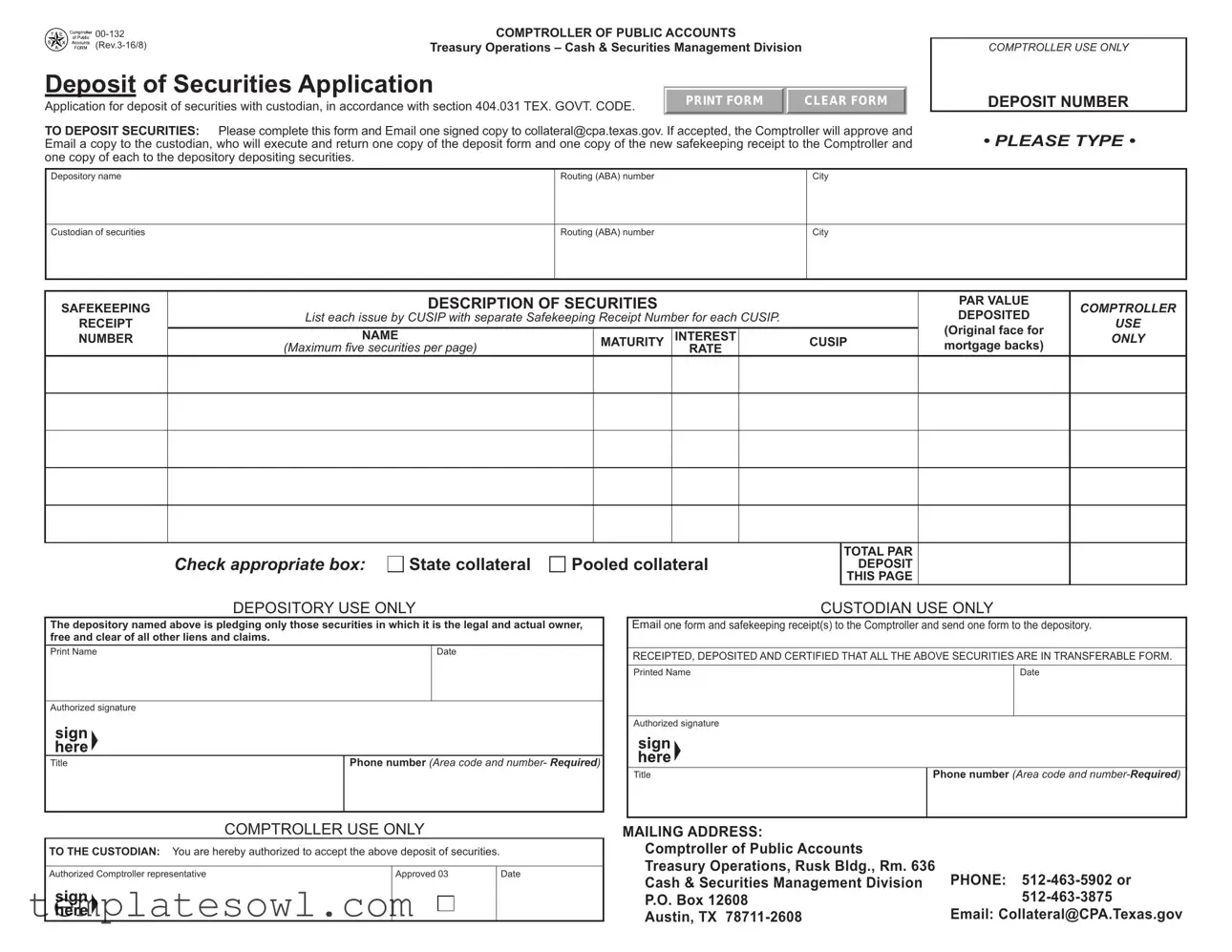 Fill Out Your Texas 00 132 Form