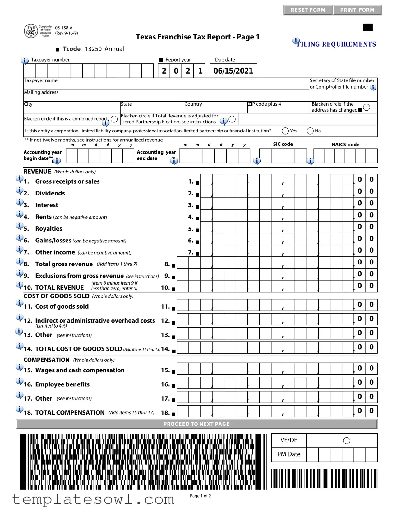 Fill Out Your Texas 05 158 A Form
