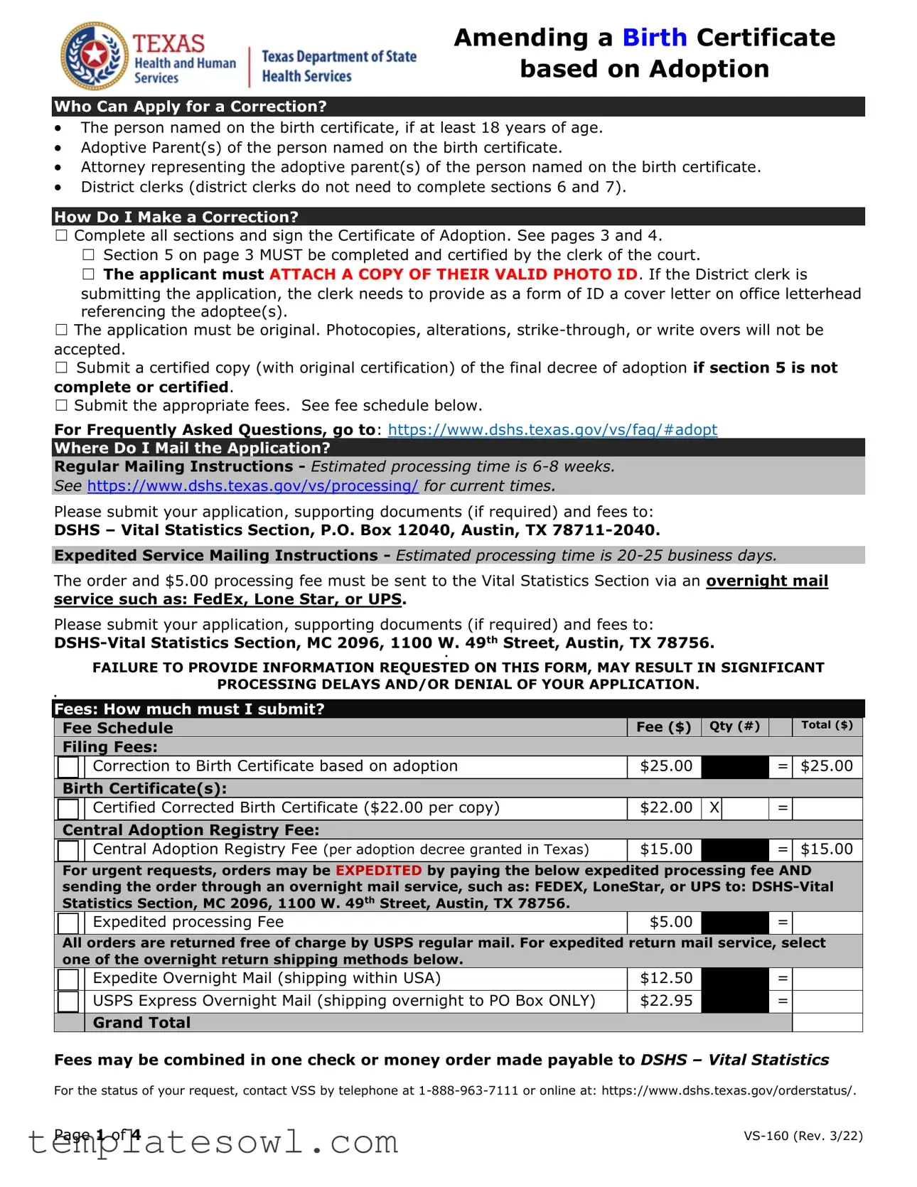 Fill Out Your Texas Adoption Papers Form