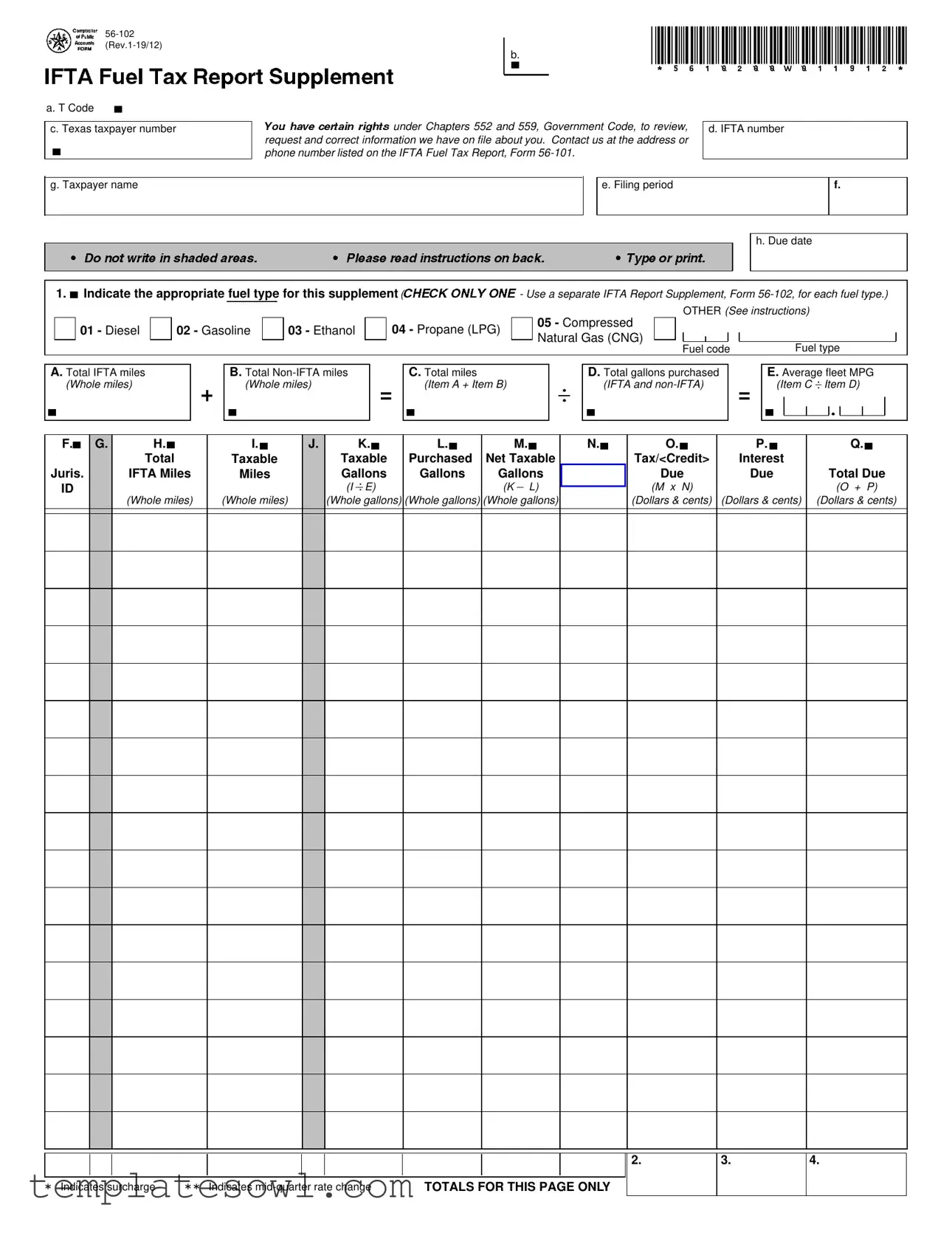 Fill Out Your Texas Ifta Form