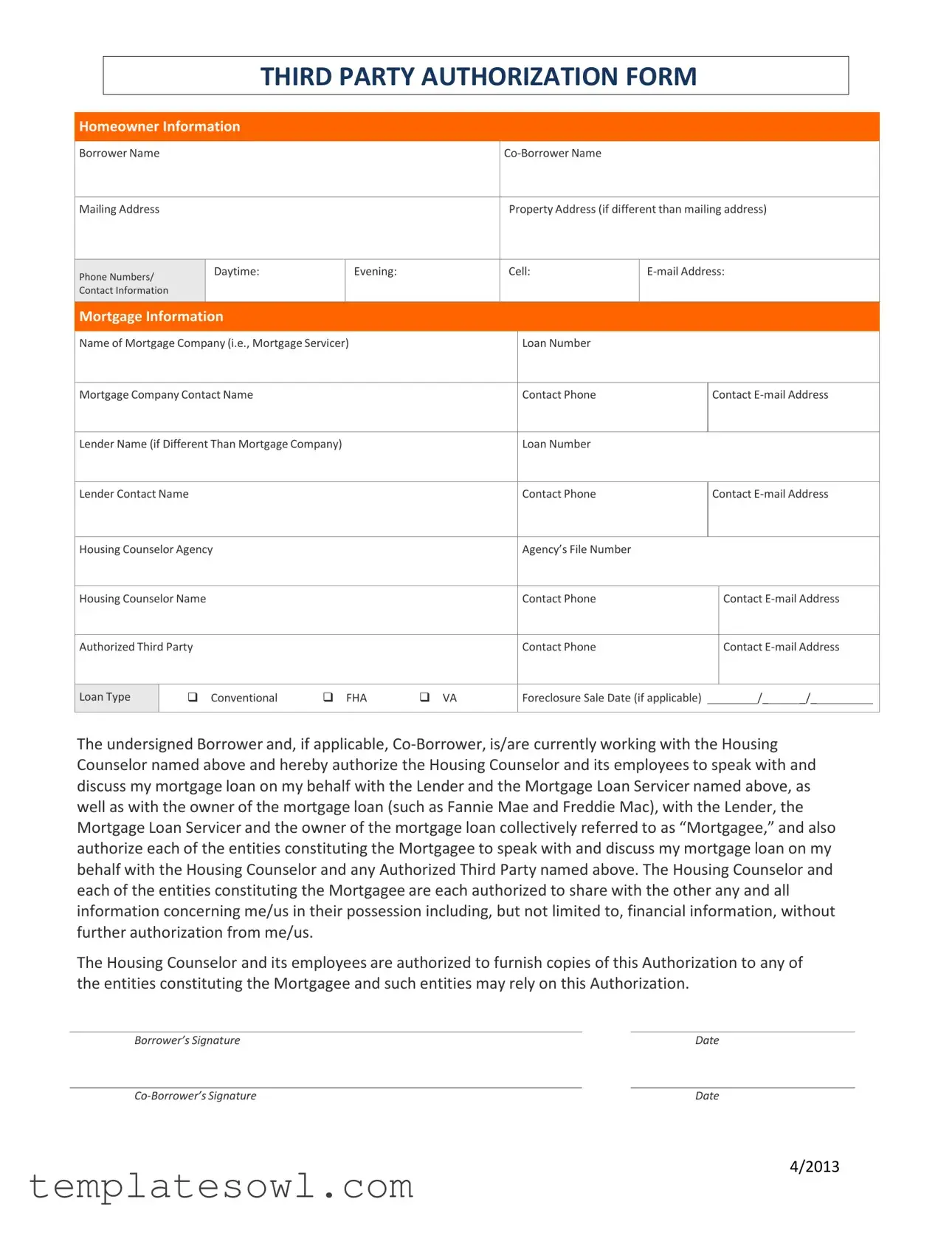 Fill Out Your Third Party Authorization Form