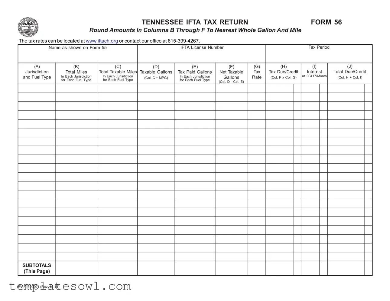 Fill Out Your Tn Ifta 56 Form