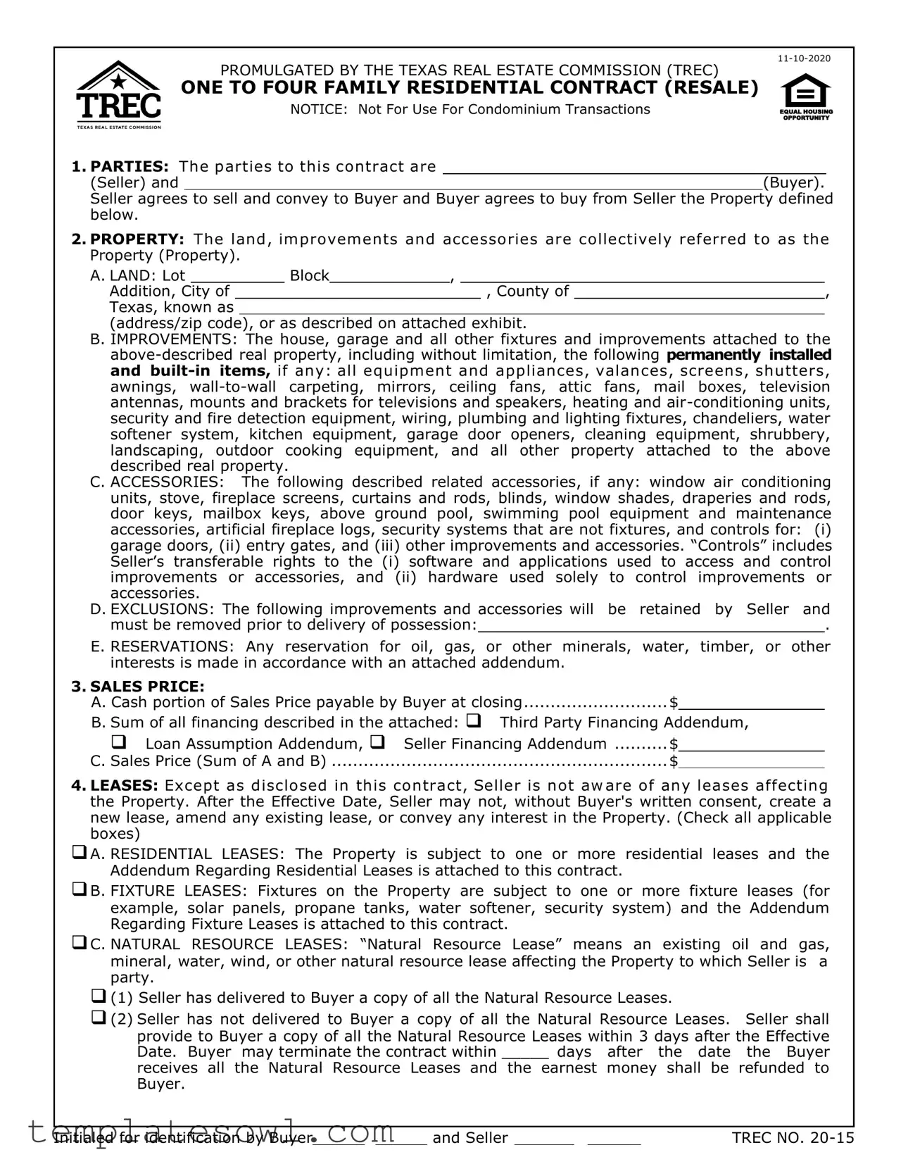 Fill Out Your Trec 1 4 Form