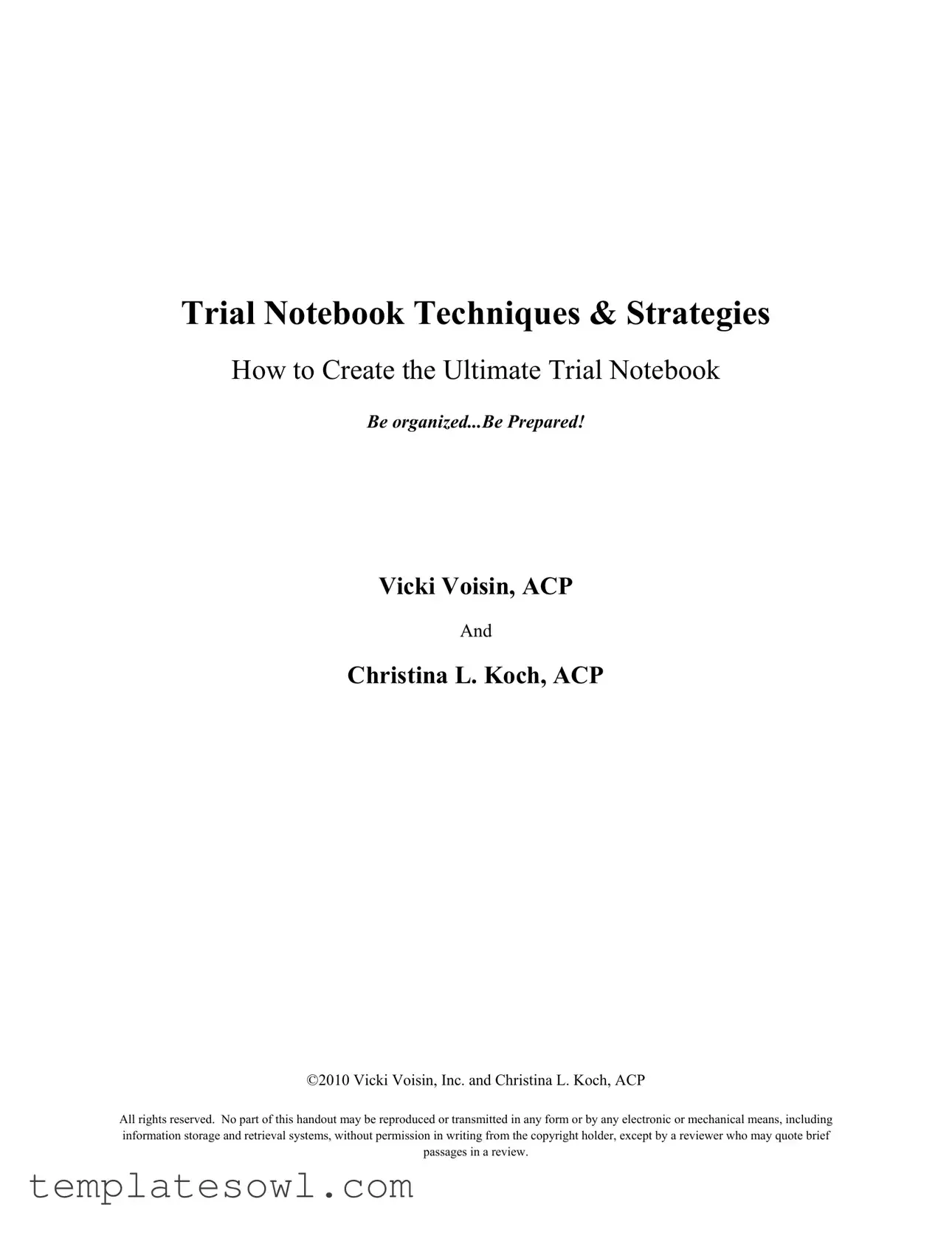 Fill Out Your Trial Notebook Form