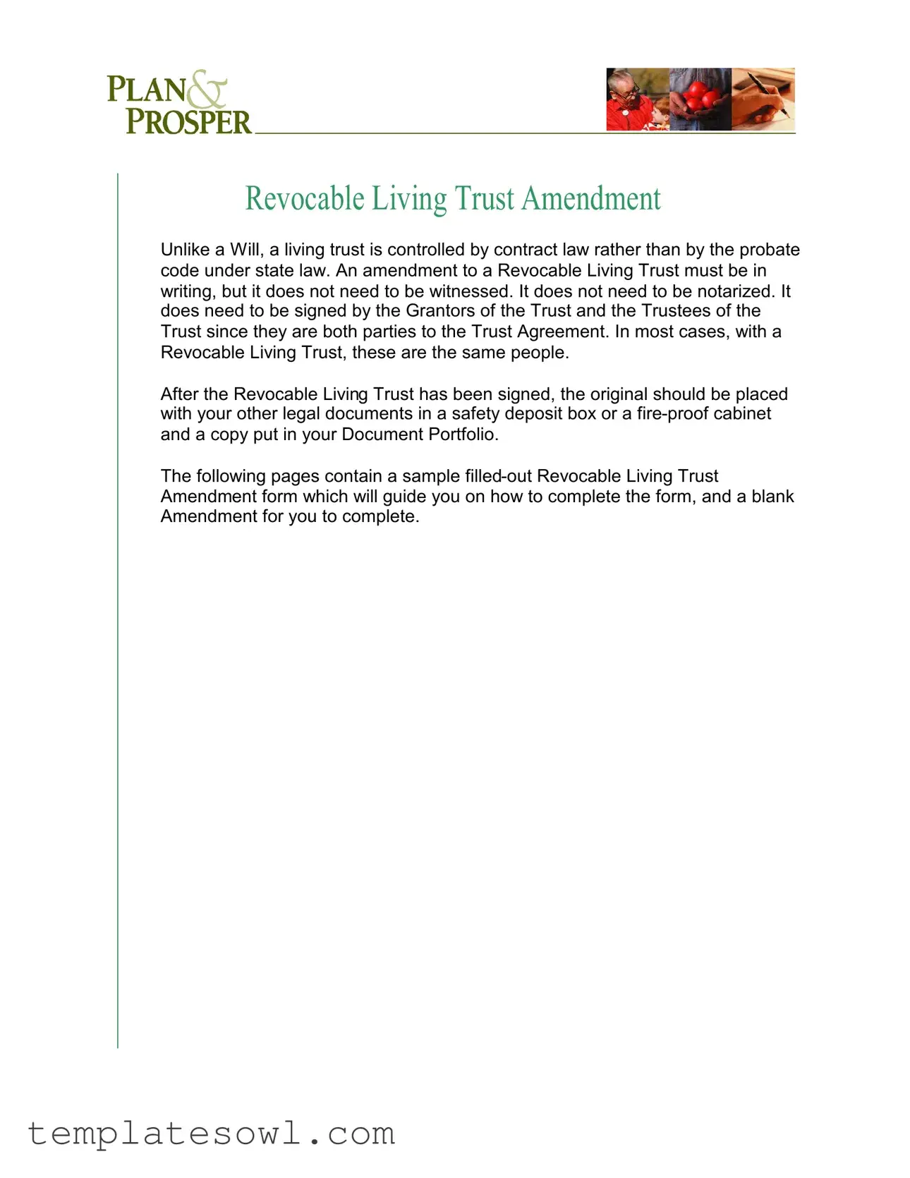Fill Out Your Trust Amendment Form