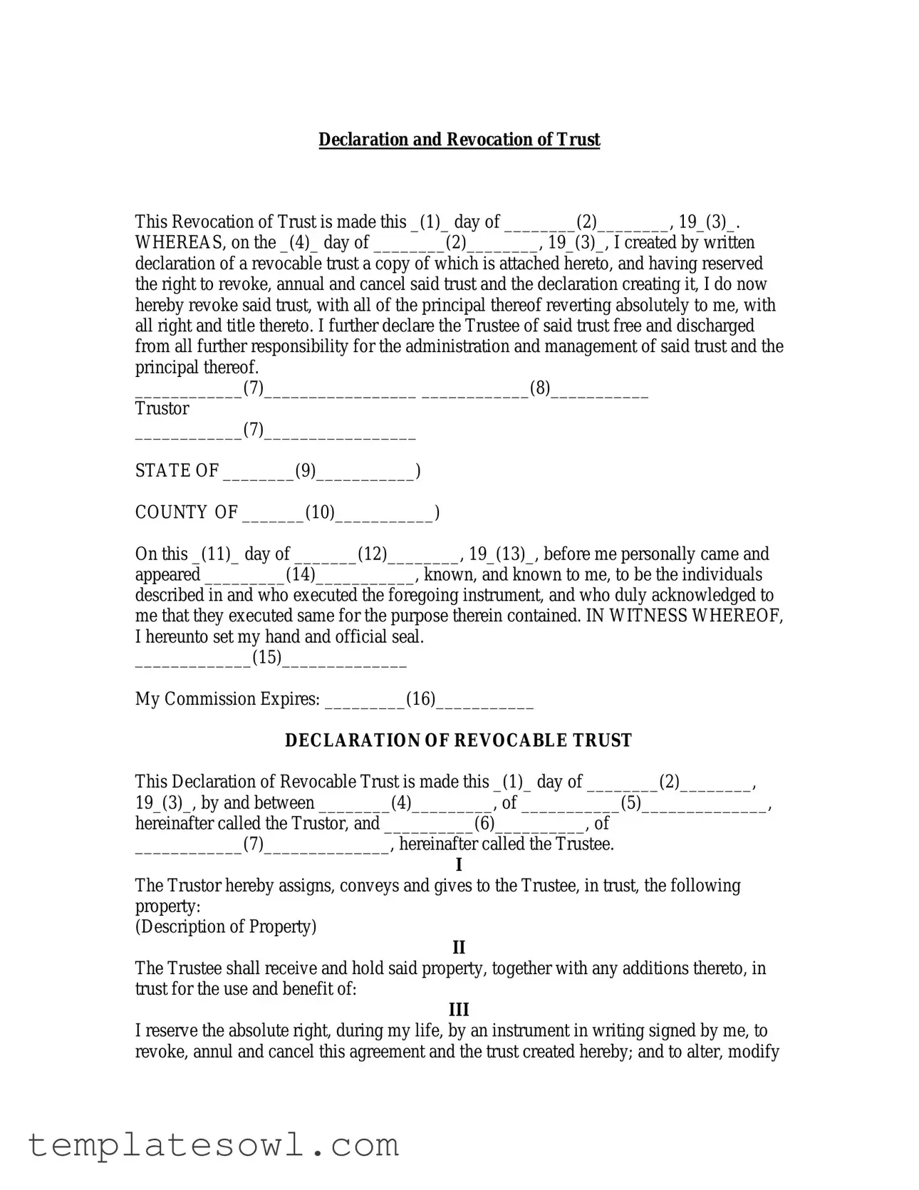 Fill Out Your Trust Form