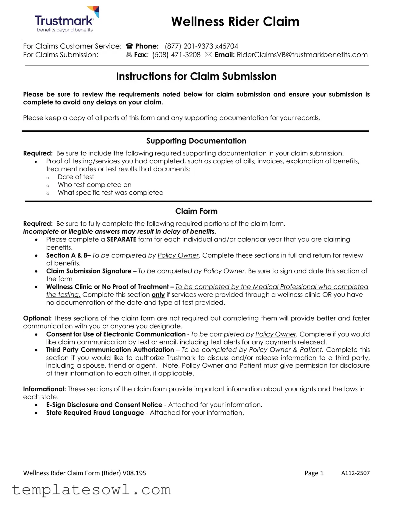 Fill Out Your Trustmark Benefit Claim Form