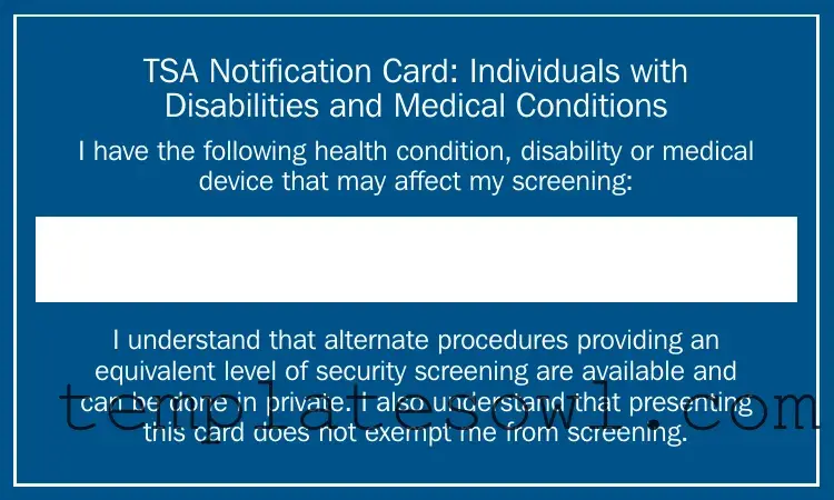 Fill Out Your Tsa Notification Card Form